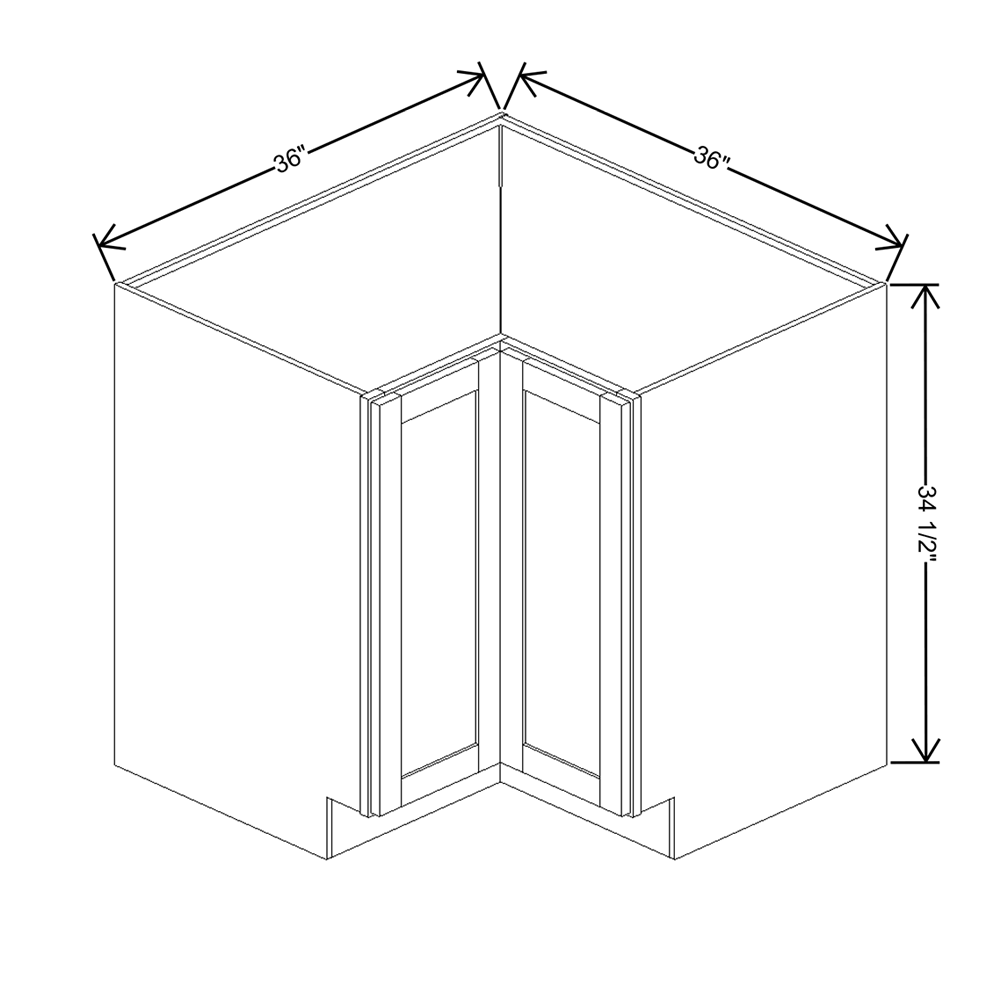 Wolf Classic Dartmouth 5-Piece Hazelnut Stain 36"W Base Corner Super Susan Full H Door Cabinet