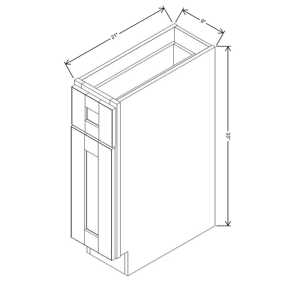 J&K Greige K3 Vanity Base Door/Drawer 09" W x 33" H x 21" D