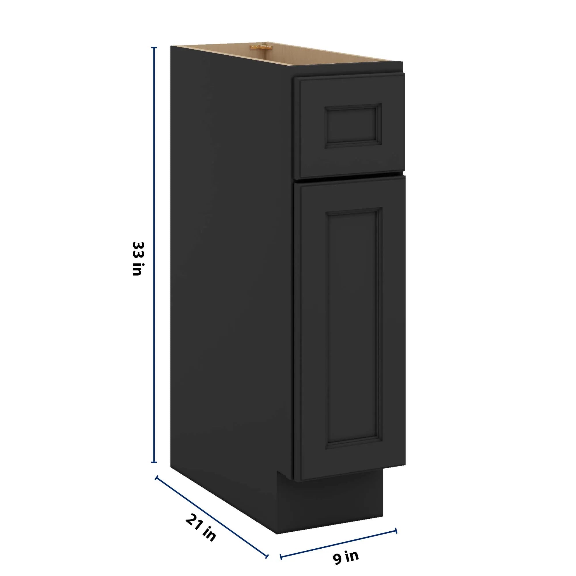 J&K Charcoal E2 Vanity Base Door/Drawer 09" W x 33" H x 21" D