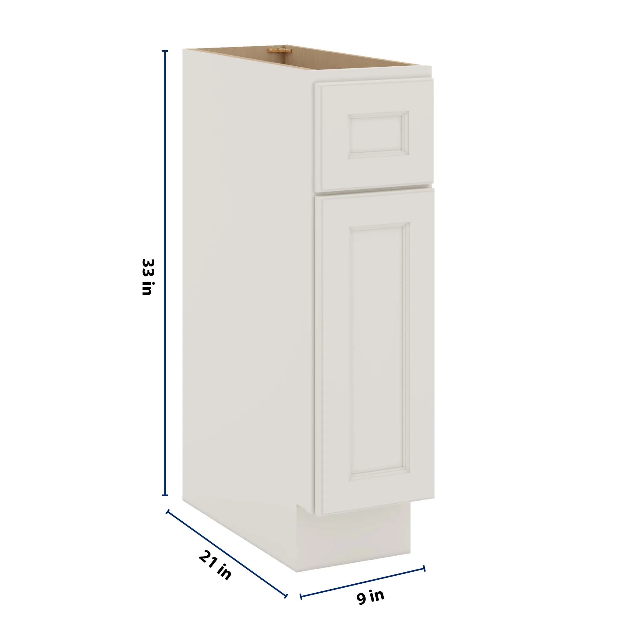J&K Dove E1 Vanity Base Door/Drawer 09" W x 33" H x 21" D