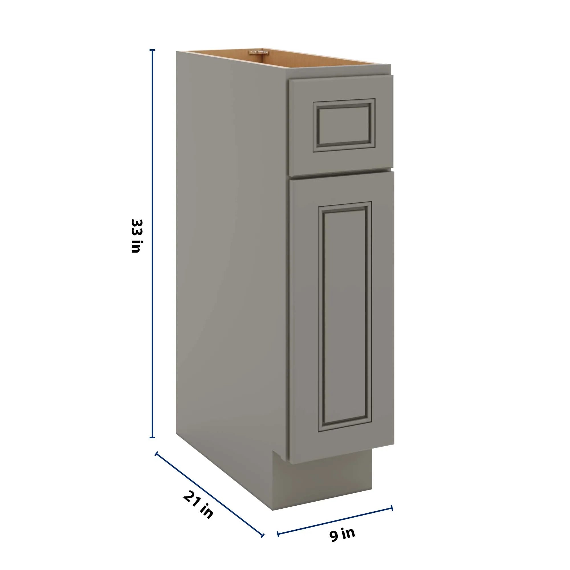 J&K Greige K3 Vanity Base Door/Drawer 09" W x 33" H x 21" D