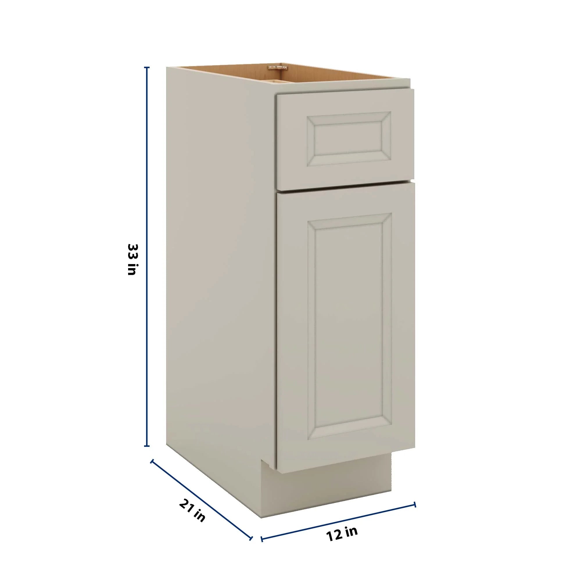 J&K Pebble B6 Vanity Base Door/Drawer 12" W x 33" H x 21" D