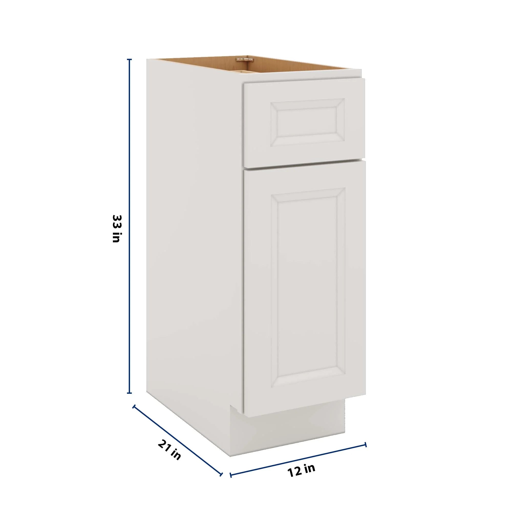 J&K Pure B5 Vanity Base Door/Drawer 12" W x 33" H x 21" D