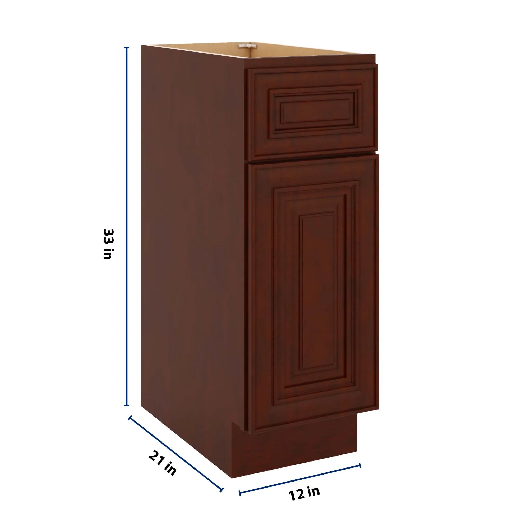 J&K Mahogany J5 Vanity Base Door/Drawer 12" W x 33" H x 21" D