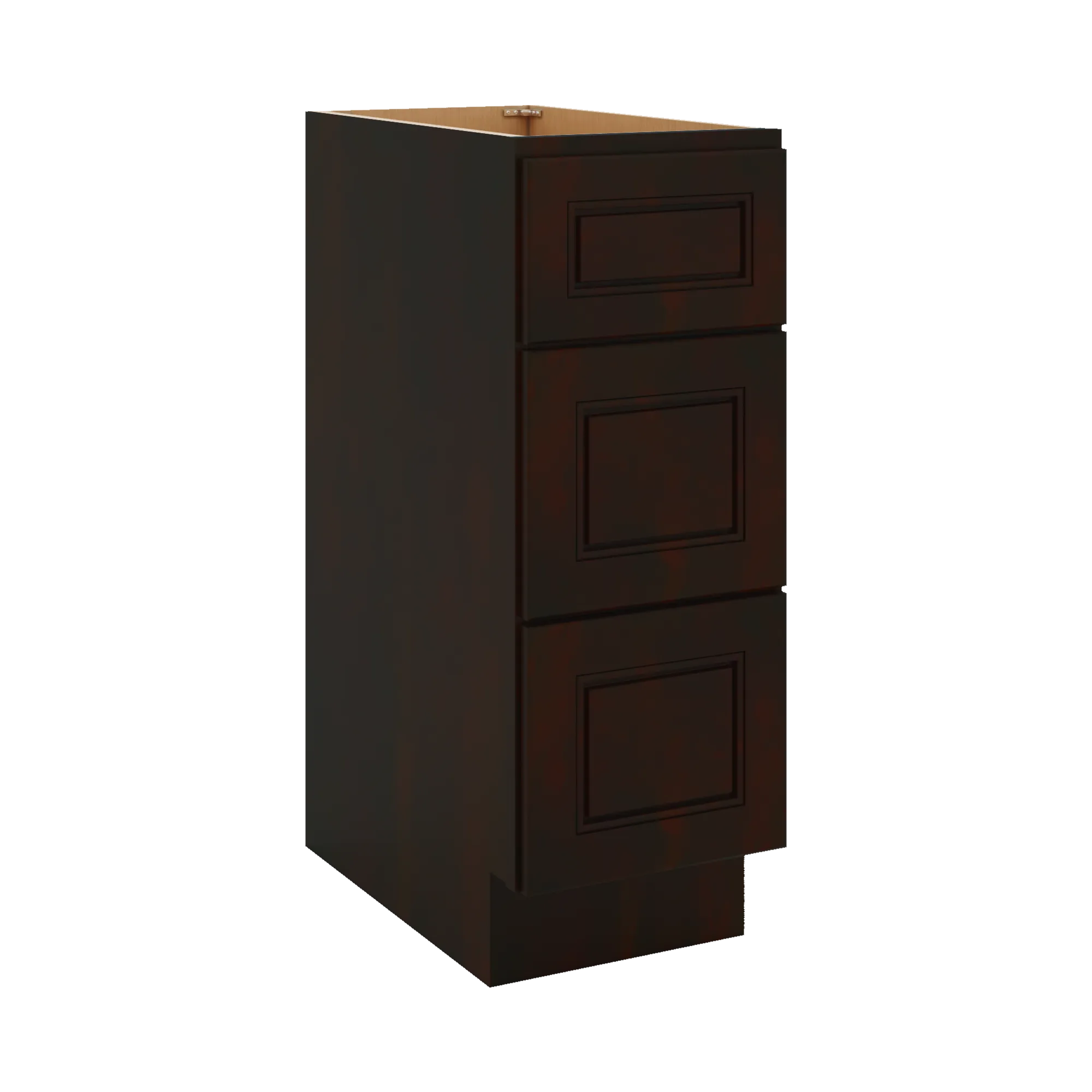 J&K Espresso K8 Vanity 3 Drawer Base 12" W x 33" H x 21" D