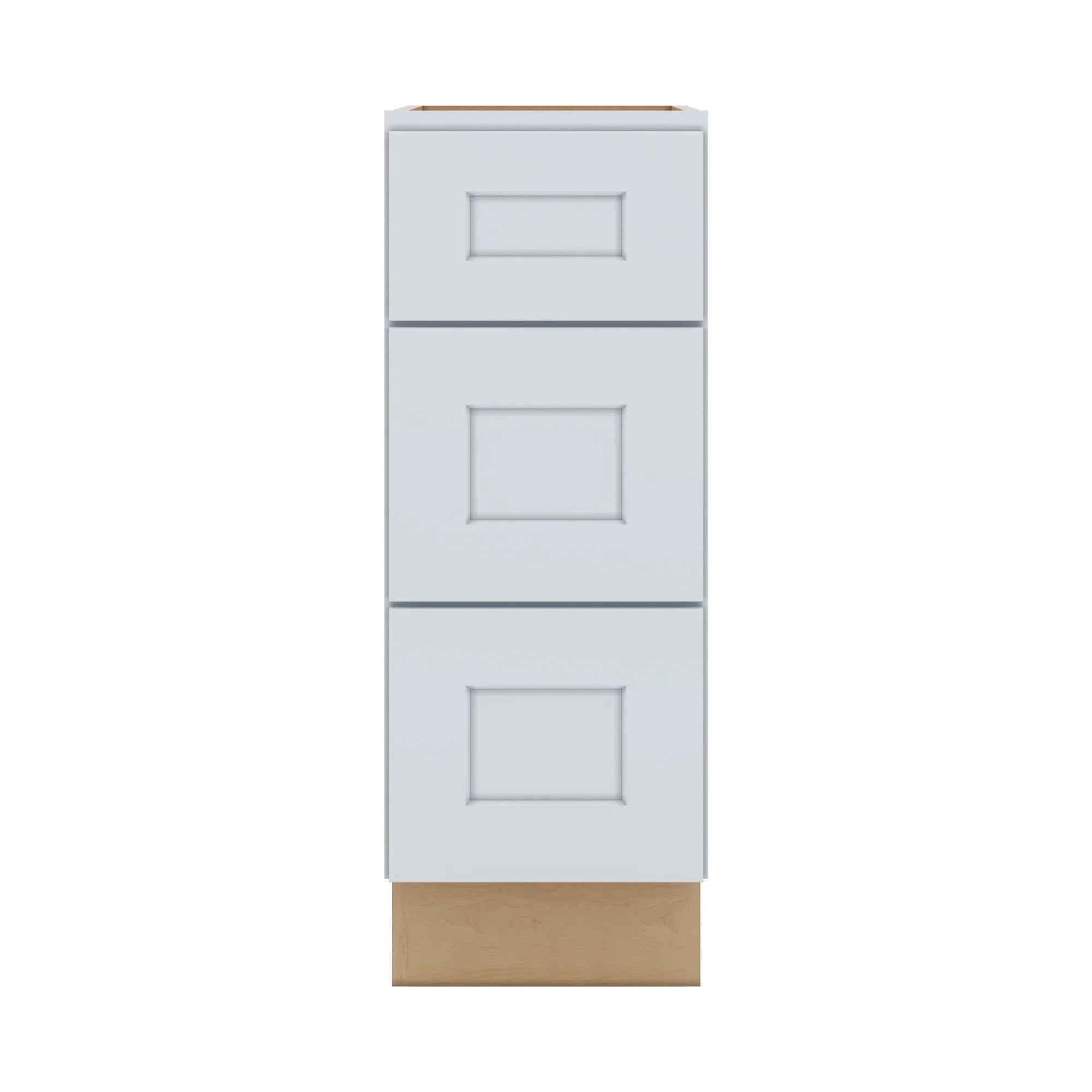J&K White Shaker S8 Vanity 3 Drawer Base 12" W x 33" H x 21" D