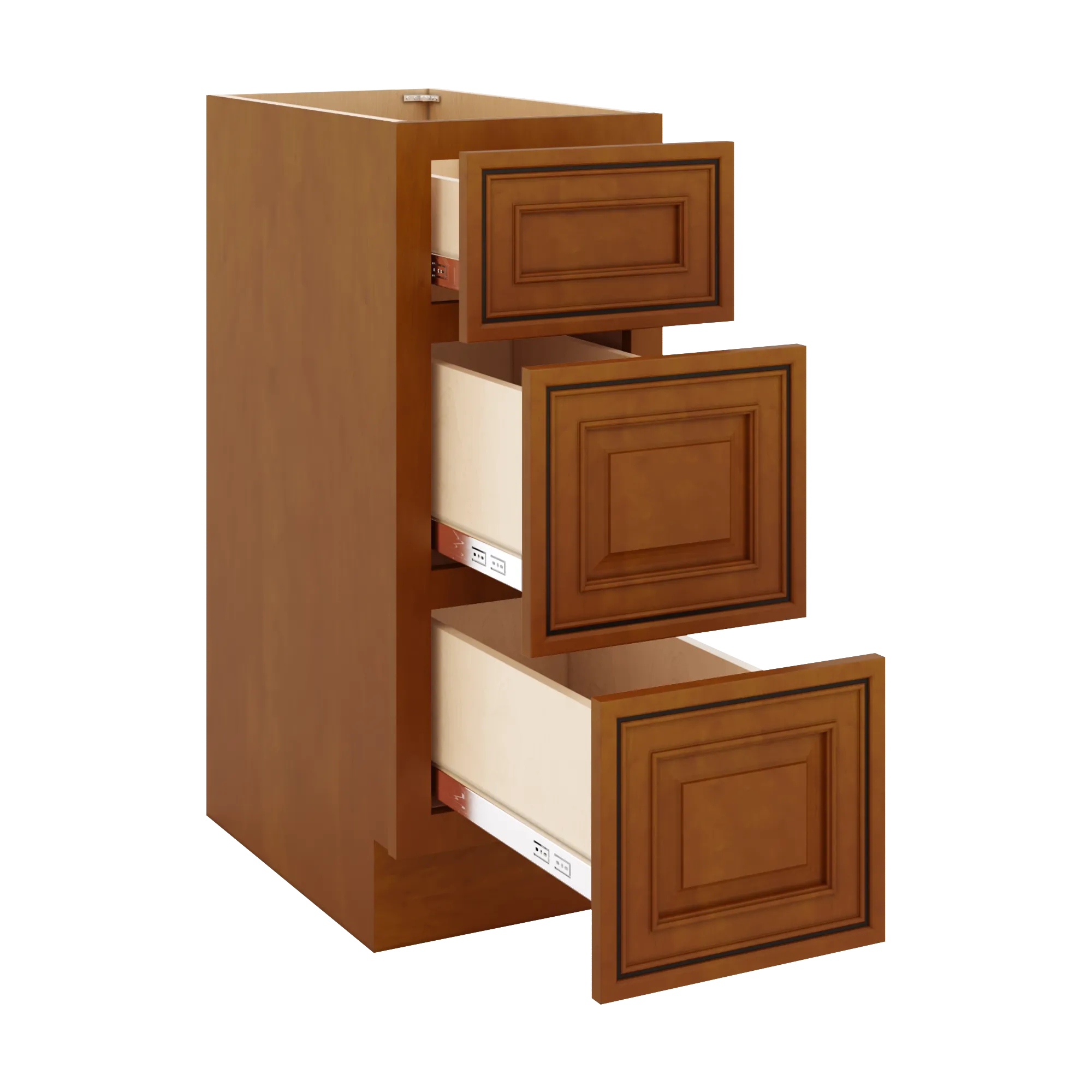 j k mocha glazed k10 vanity 3 drawer base 12 w x 33 h x 21 d