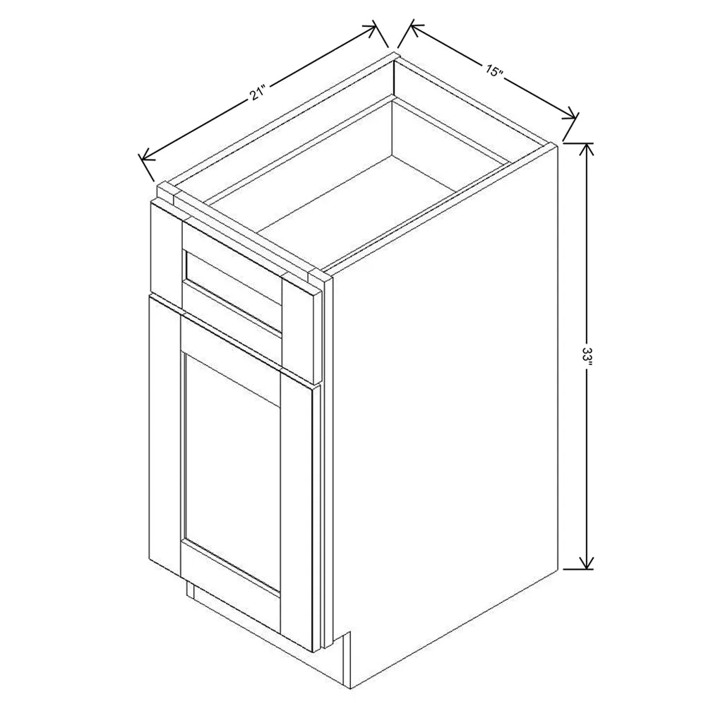 J&K Hazel H8 Vanity Base Door/Drawer 15" W x 33" H x 21" D