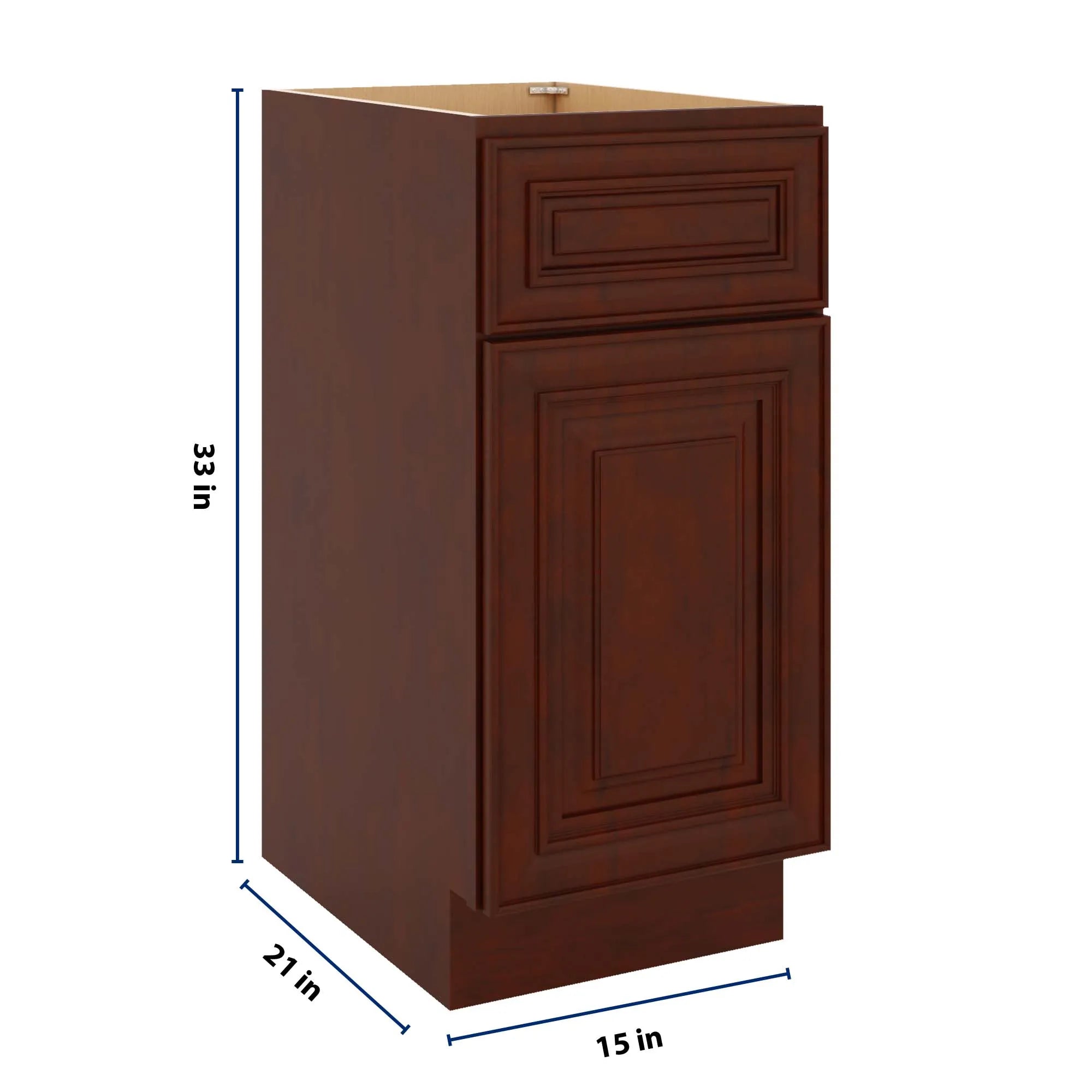 J&K Mahogany J5 Vanity Base Door/Drawer 15" W x 33" H x 21" D