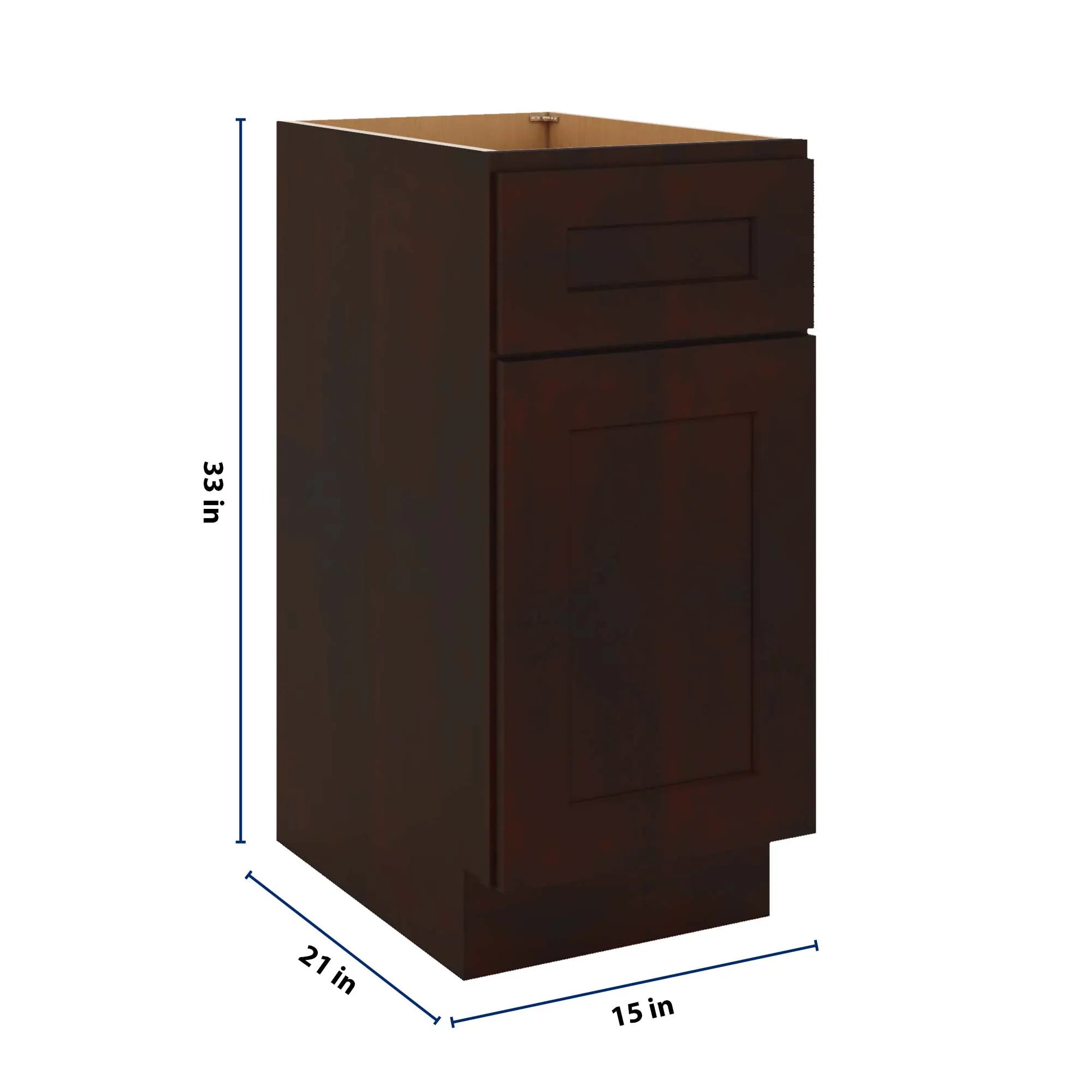 J&K Java Coffee S1 Vanity Base Door/Drawer 15" W x 33" H x 21" D