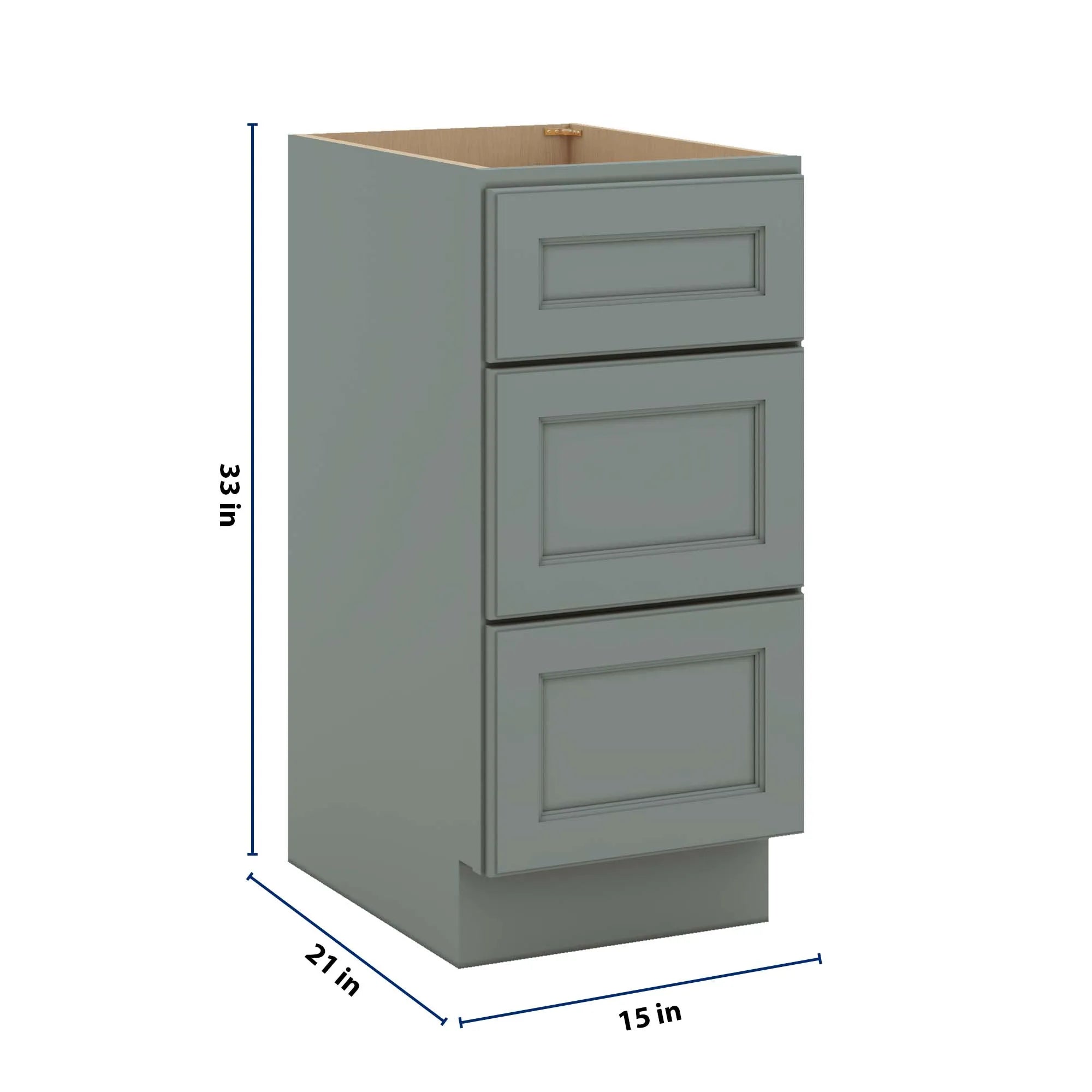 J&K Sage E3 Vanity 3 Drawer Base 15" W x 33" H x 21" D