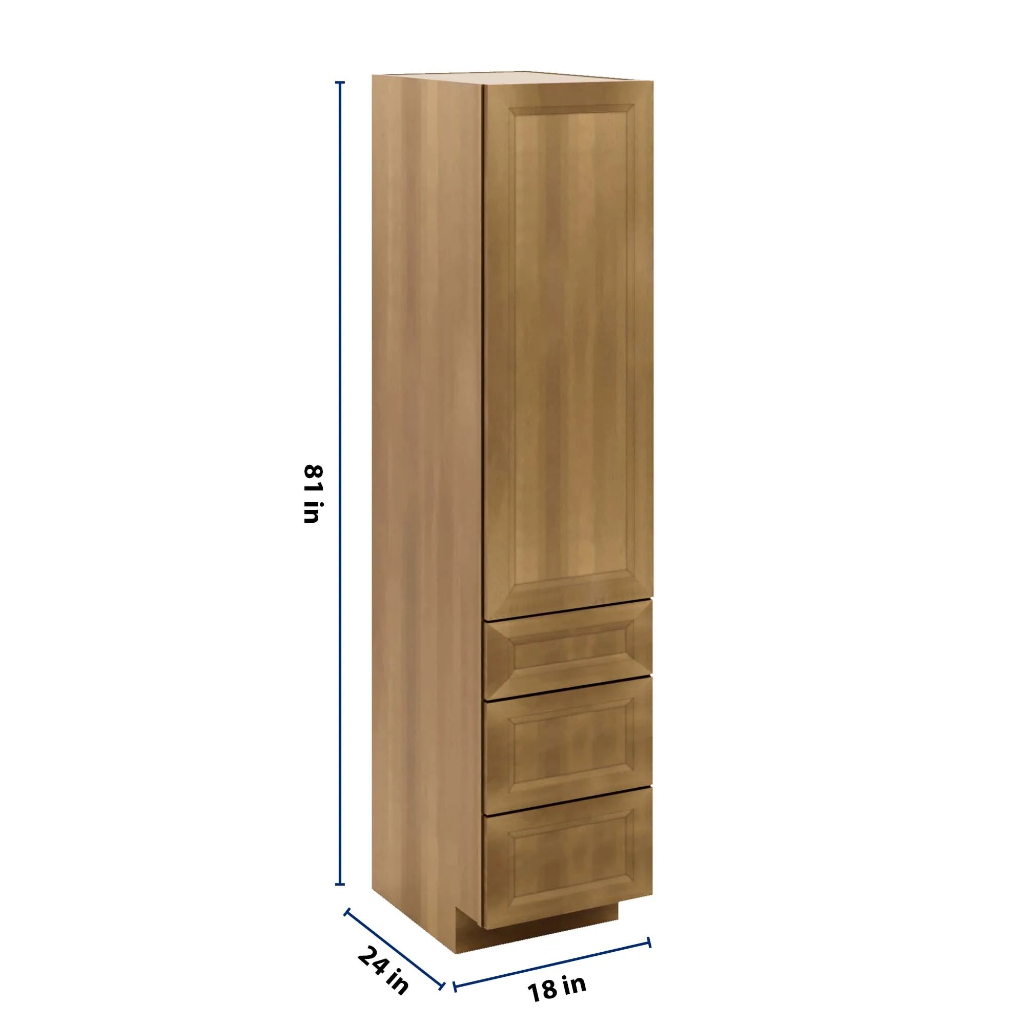 J&K Butterscotch B8 Vanity Linen with bottom Drawers 18" W x 81" H x 24" D
