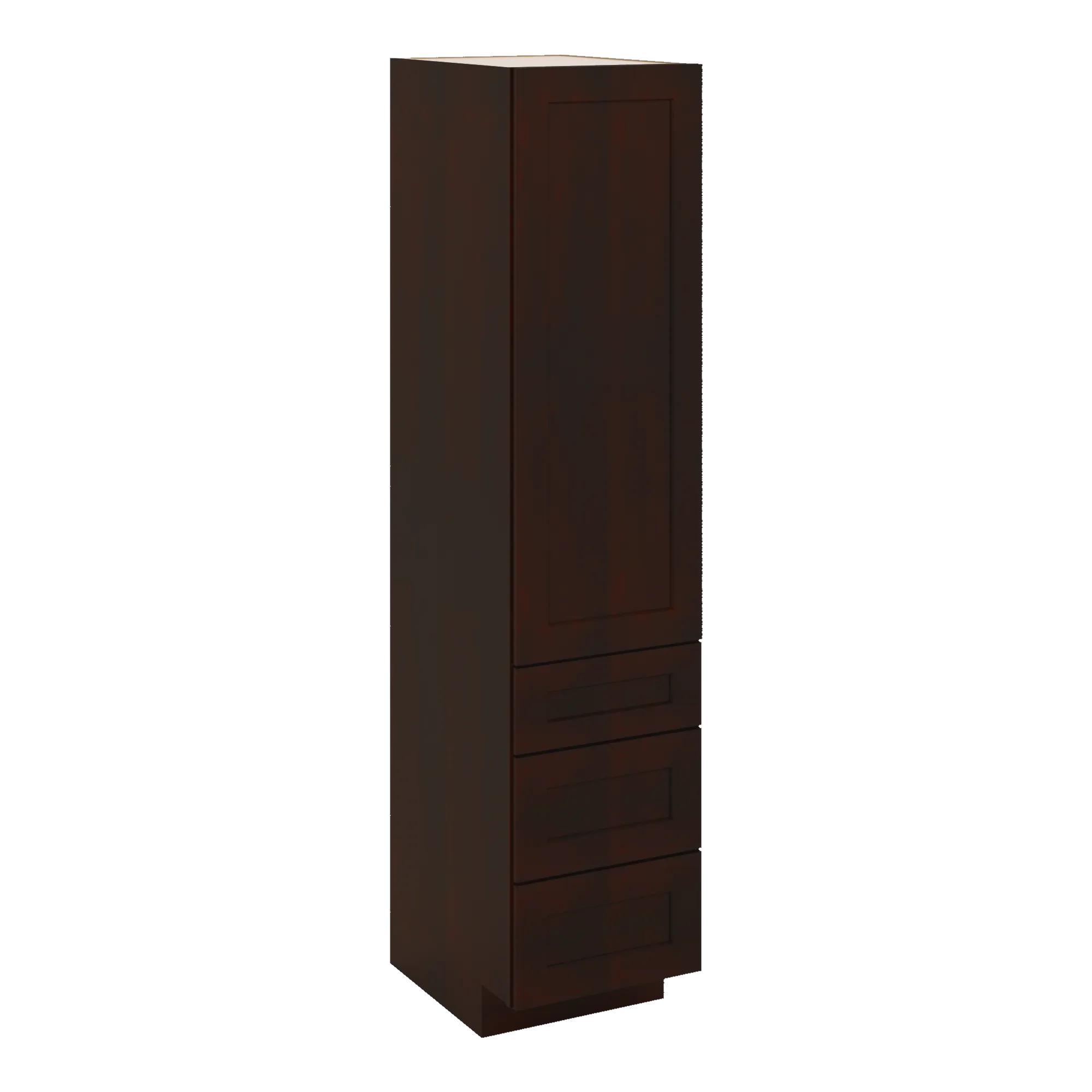 J&K Java Coffee S1 Vanity Linen with bottom Drawers 18" W x 81" H x 24" D