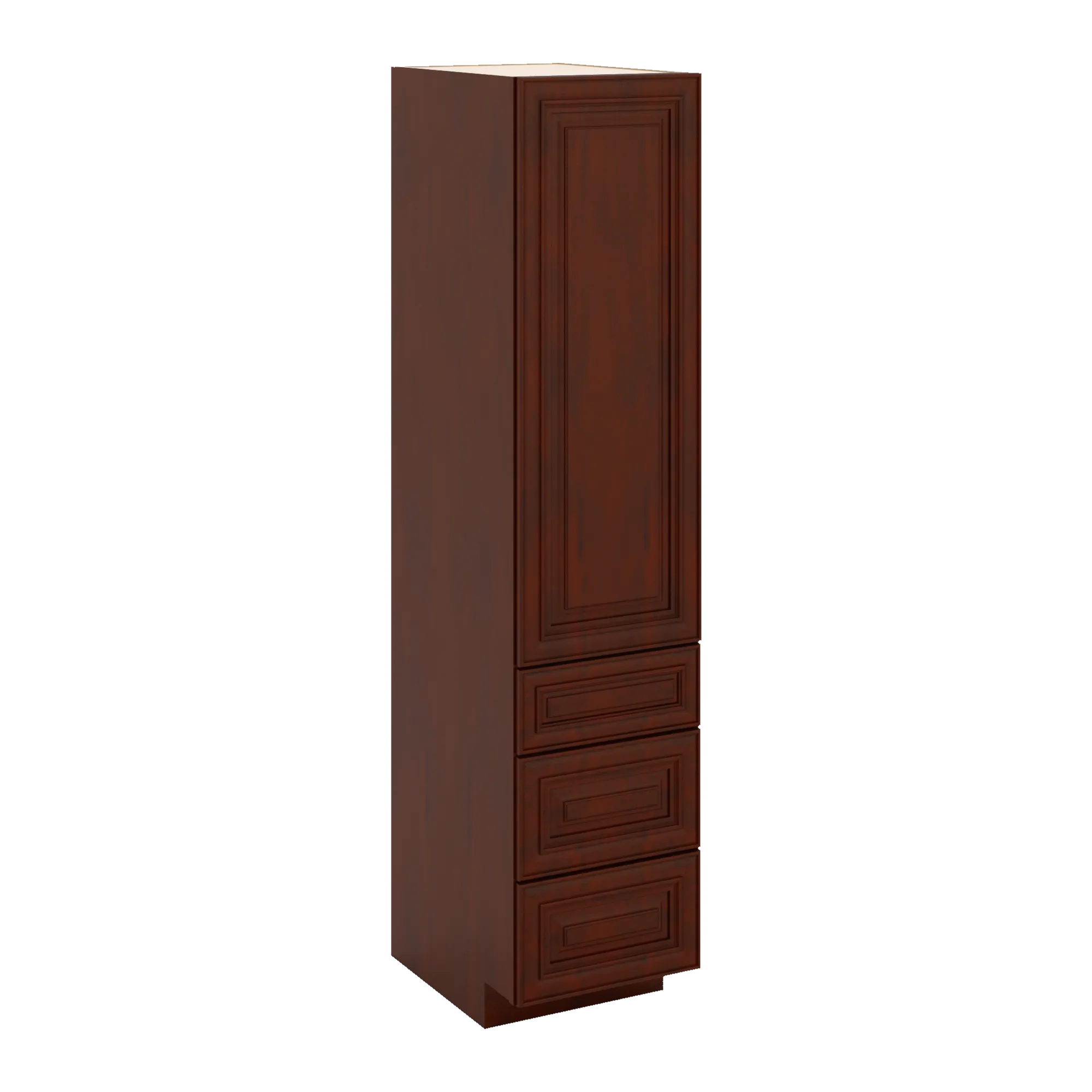 J&K Mahogany J5 Vanity Linen with bottom Drawers 18" W x 81" H x 24" D