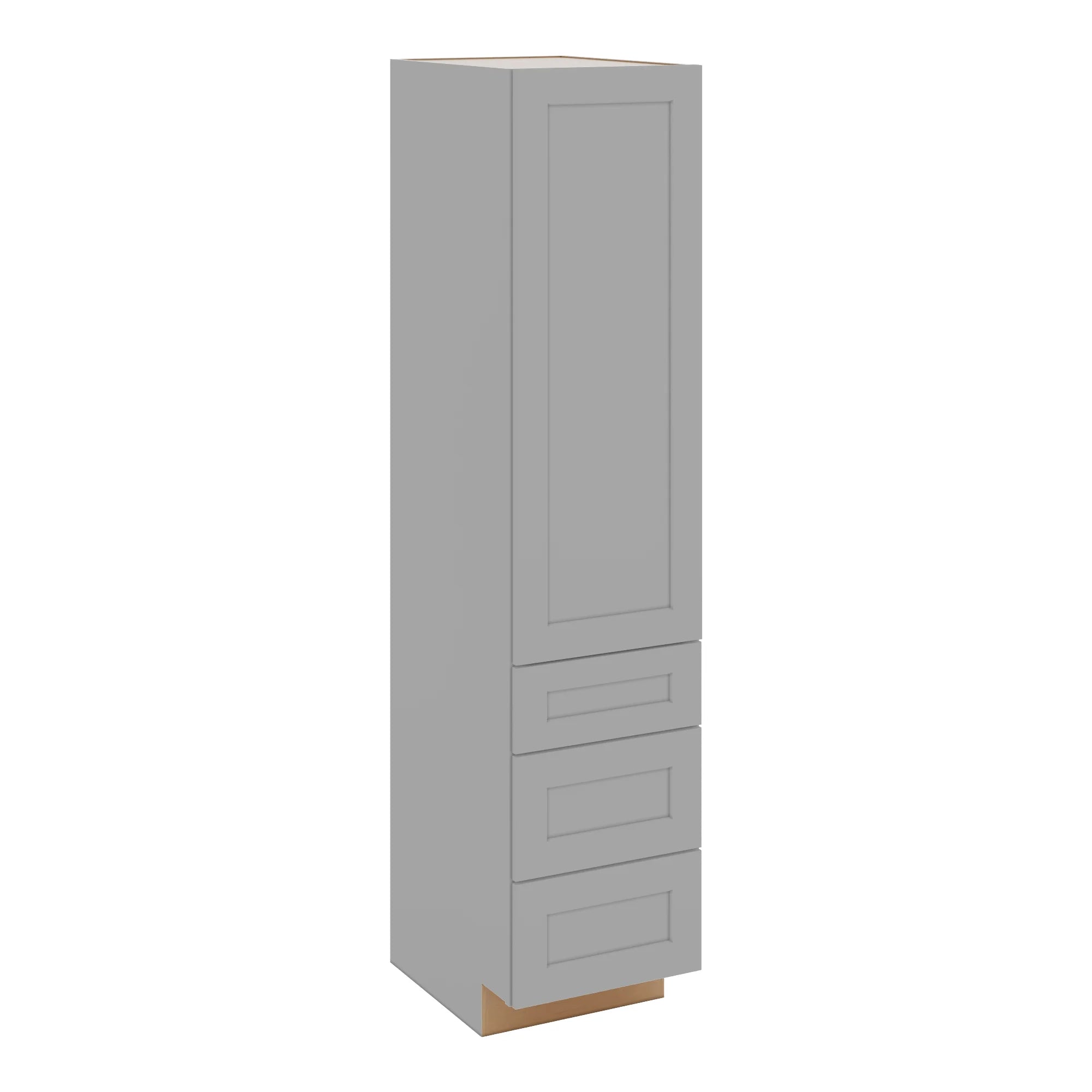 J&K Castle Grey S5 Vanity Linen with bottom Drawers 18" W x 81" H x 24" D