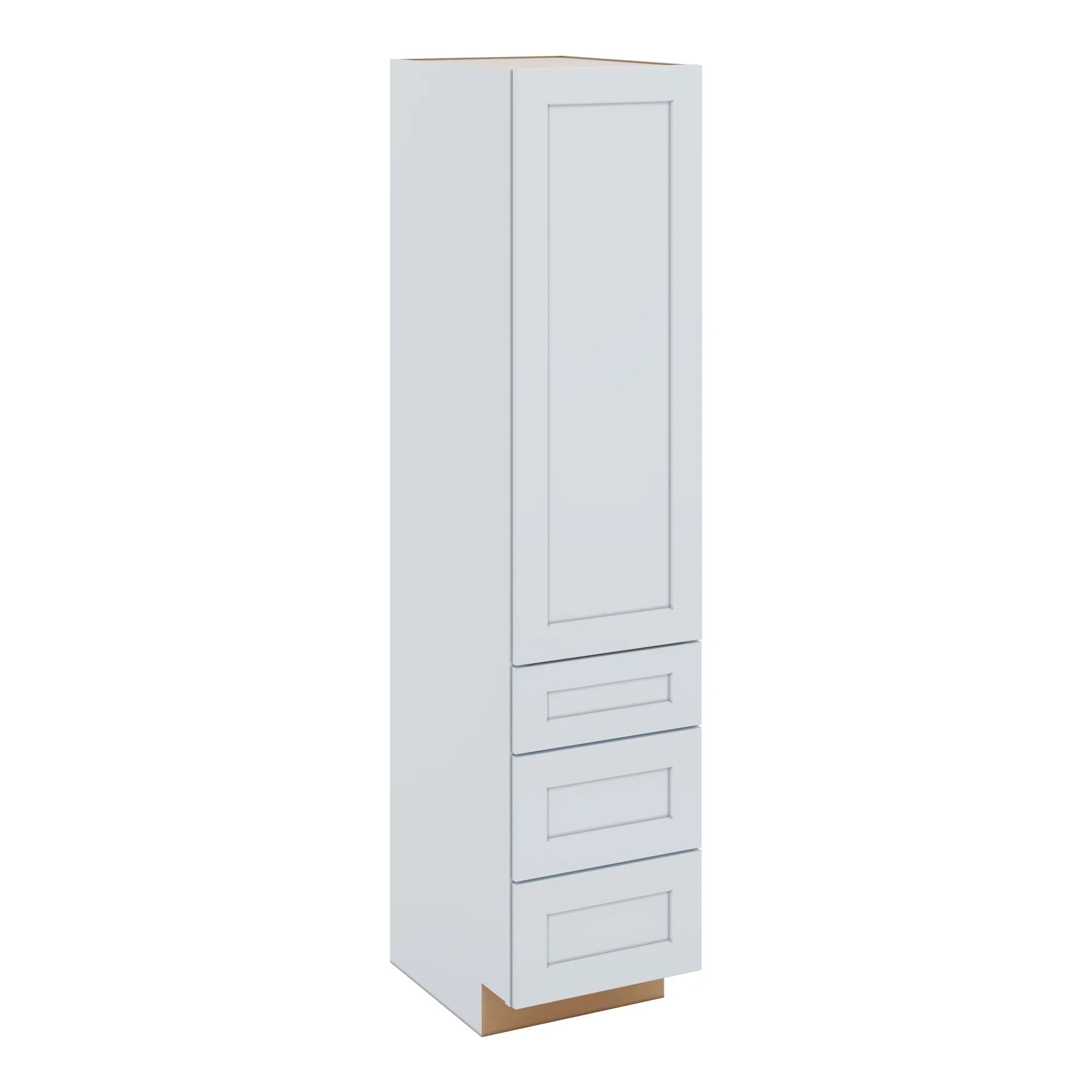 J&K White Shaker S8 Vanity Linen with bottom Drawers 18" W x 81" H x 24" D