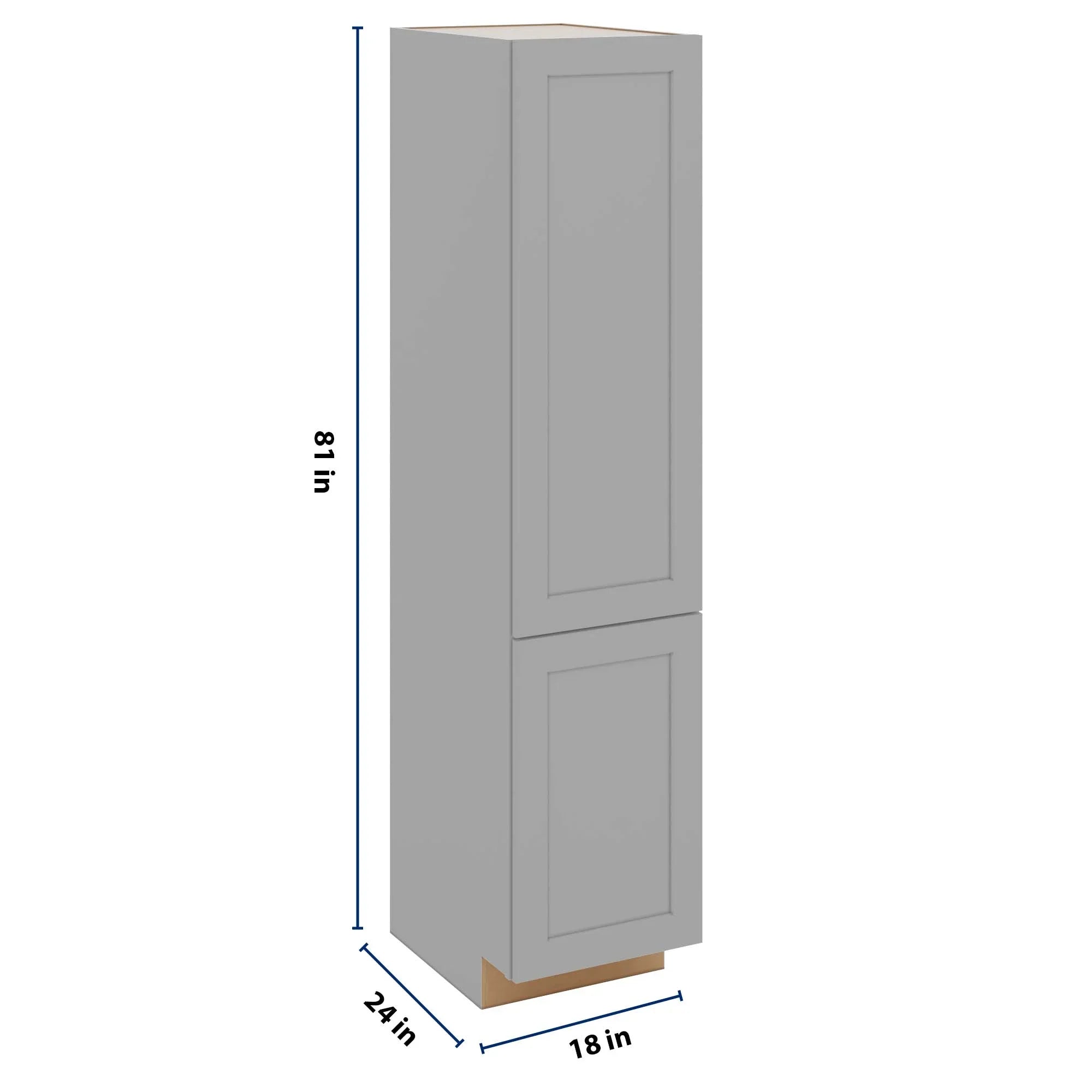 J&K Castle Grey S5 Vanity Linen 18" W x 81" H x 24" D