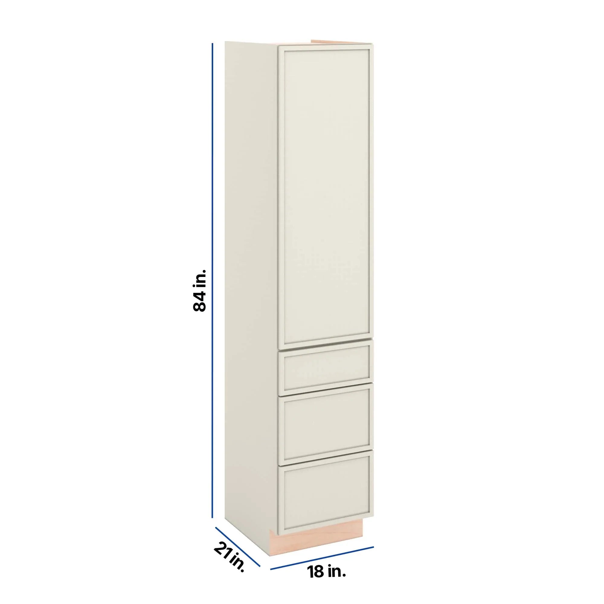 Modernform Cabinet Slim Dove White 18" W X 84" H X 21" D Vanity Linen Cabinet