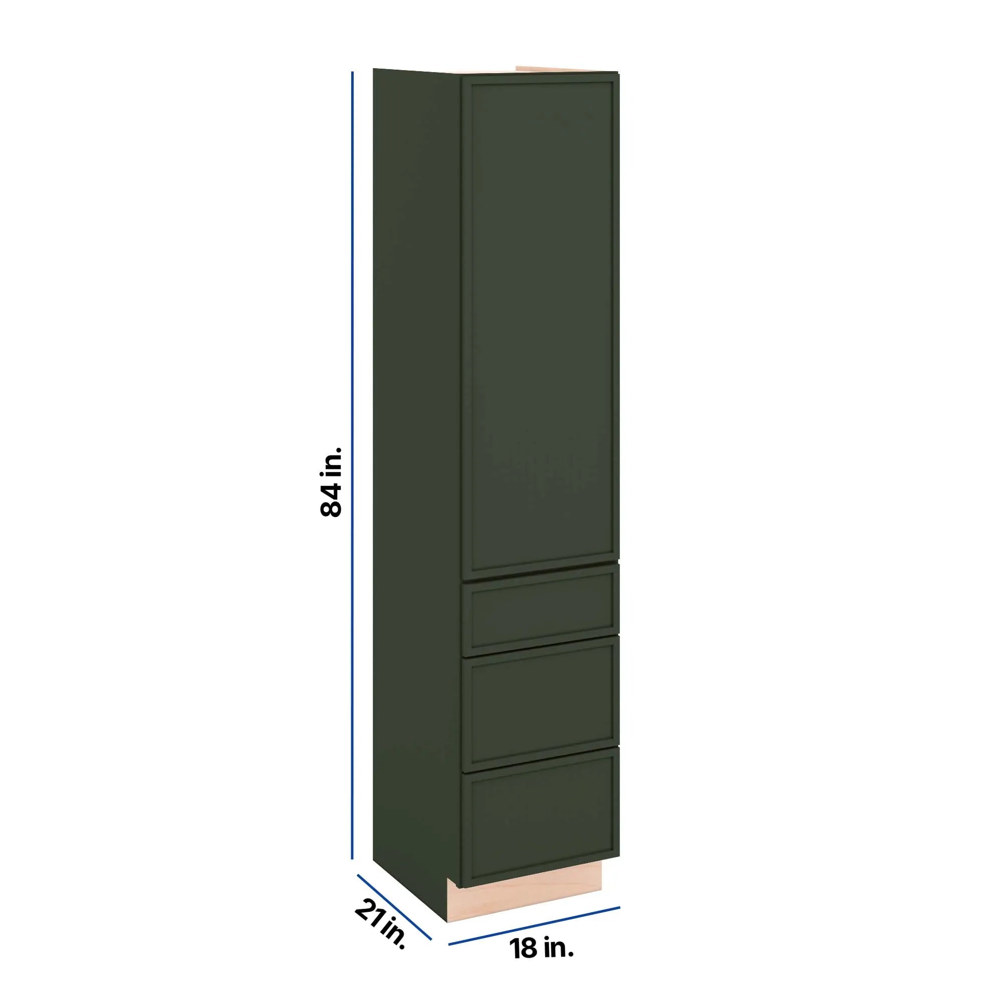 Modernform Cabinet Slim Sage Green 18" W X 84" H X 21" D Vanity Linen Cabinet