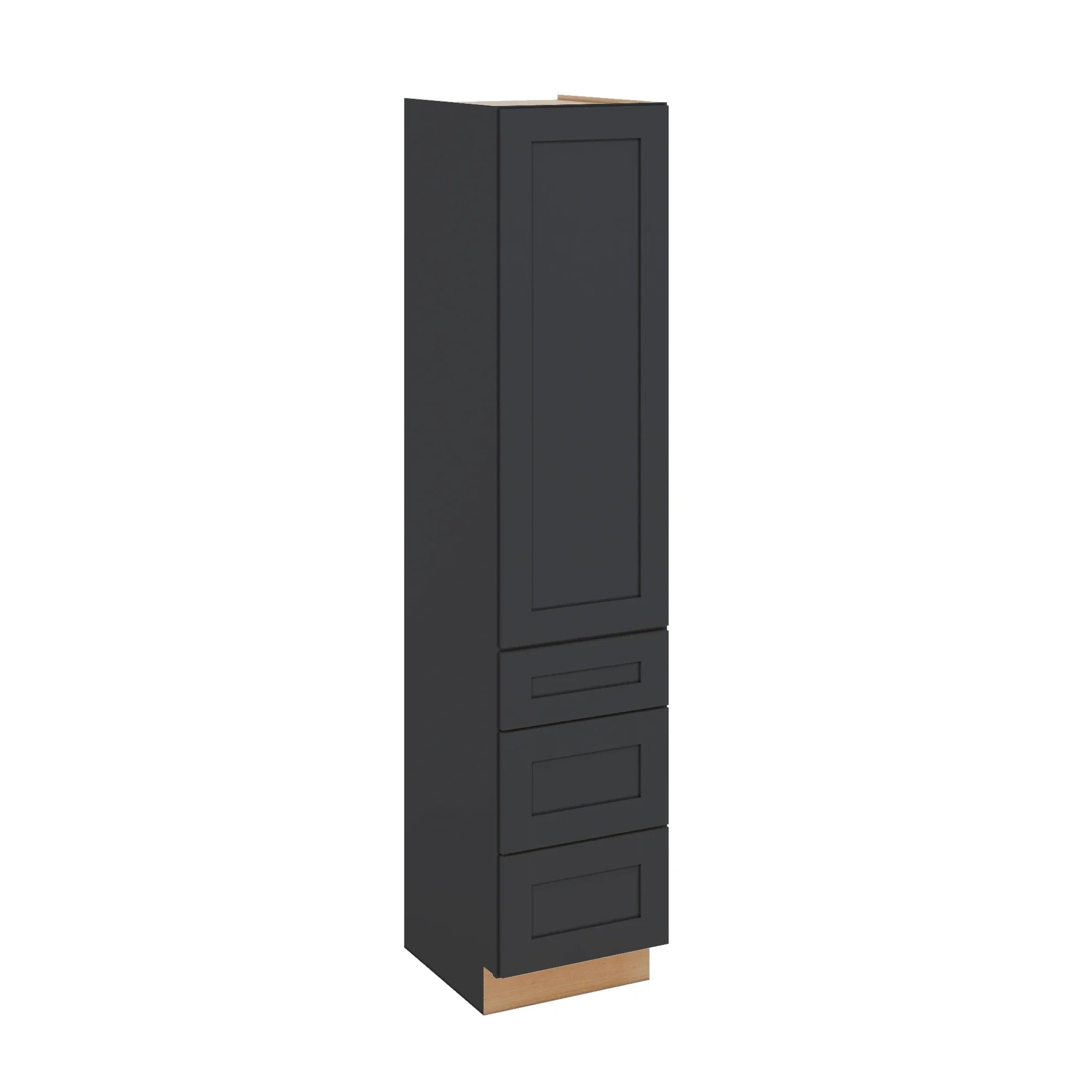 Modernform Cabinet Onyx Black Shaker 18" W X 84" H X 21" D Vanity Linen Cabinet