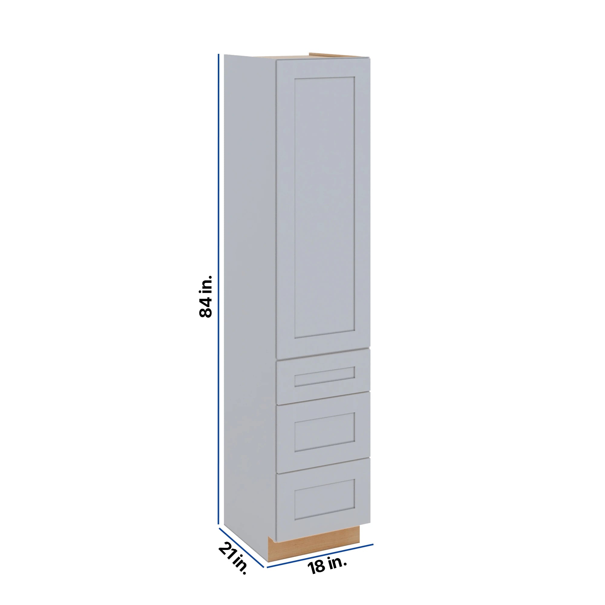 Modernform Cabinet Grey Shaker 18" W X 84" H X 21" D Vanity Linen Cabinet