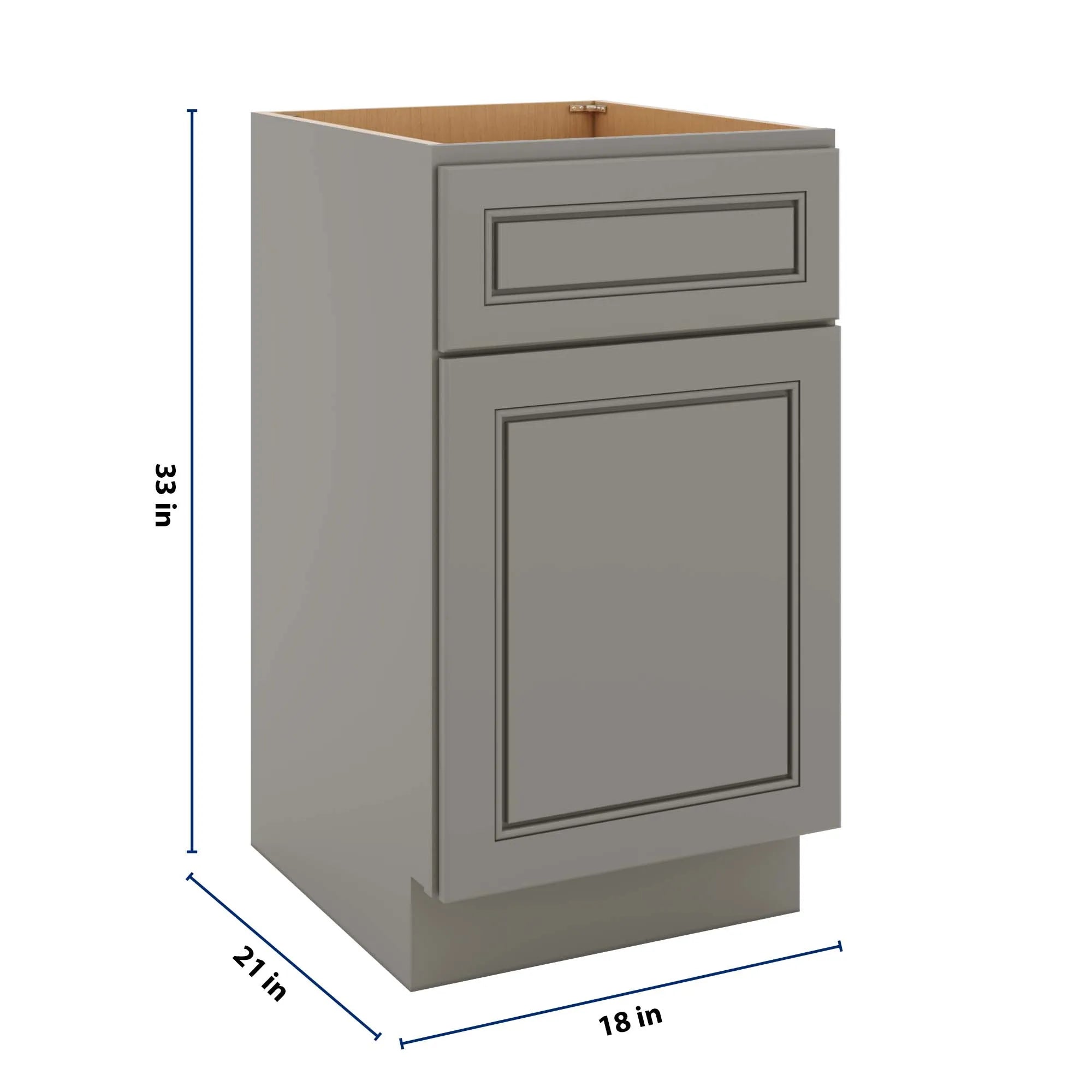 J&K Greige K3 Vanity Base Door/Drawer 18" W x 33" H x 21" D