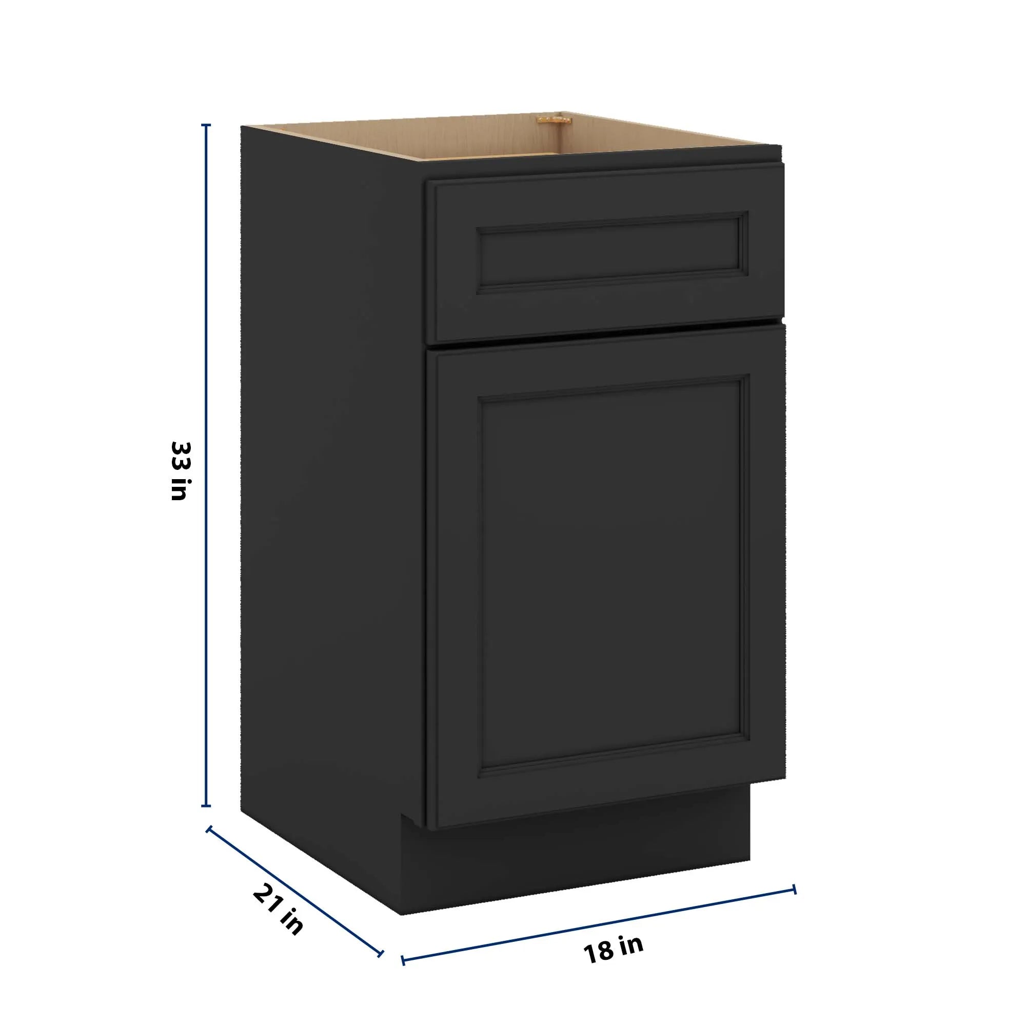 J&K Charcoal E2 Vanity Base Door/Drawer 18" W x 33" H x 21" D