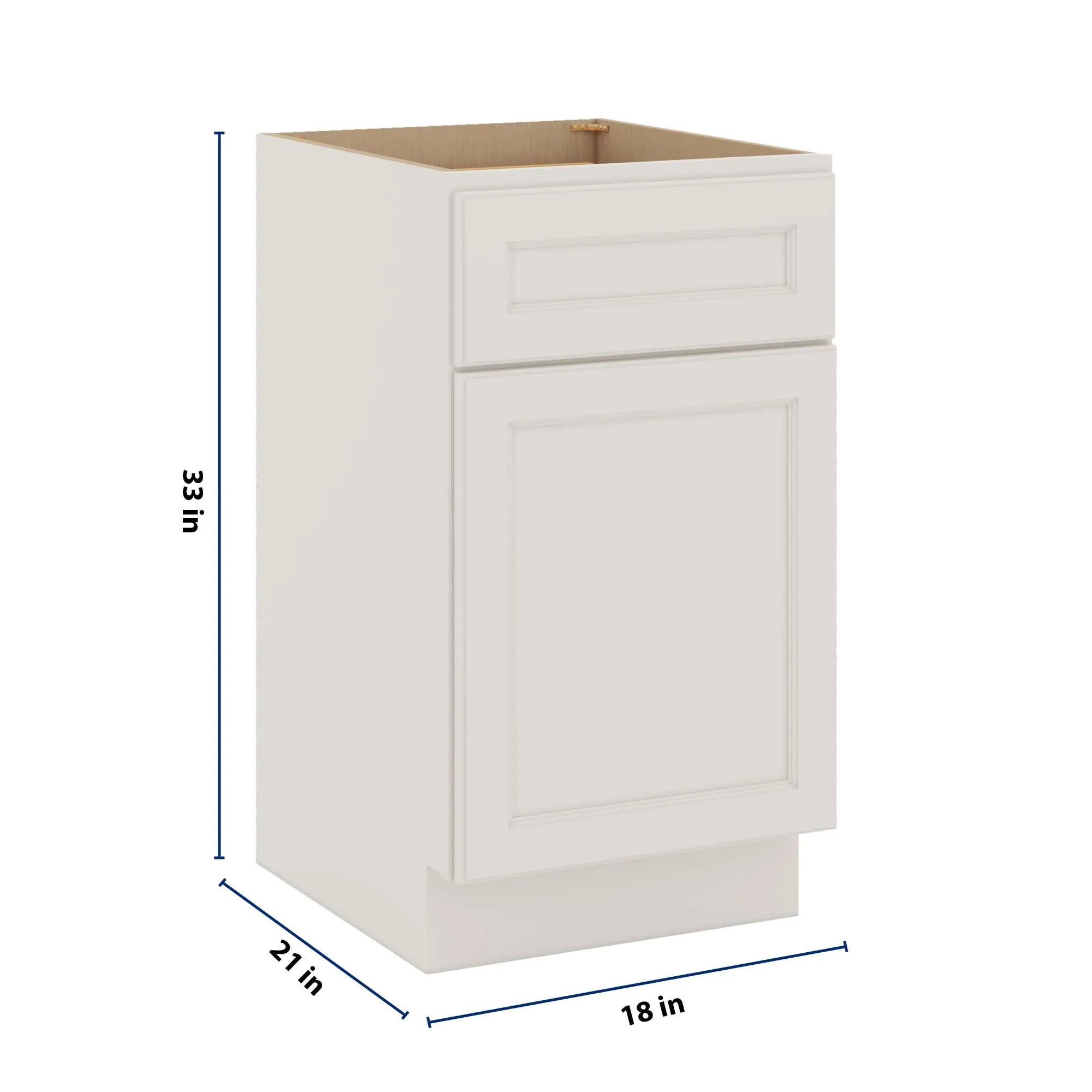 J&K Dove E1 Vanity Base Door/Drawer 18" W x 33" H x 21" D