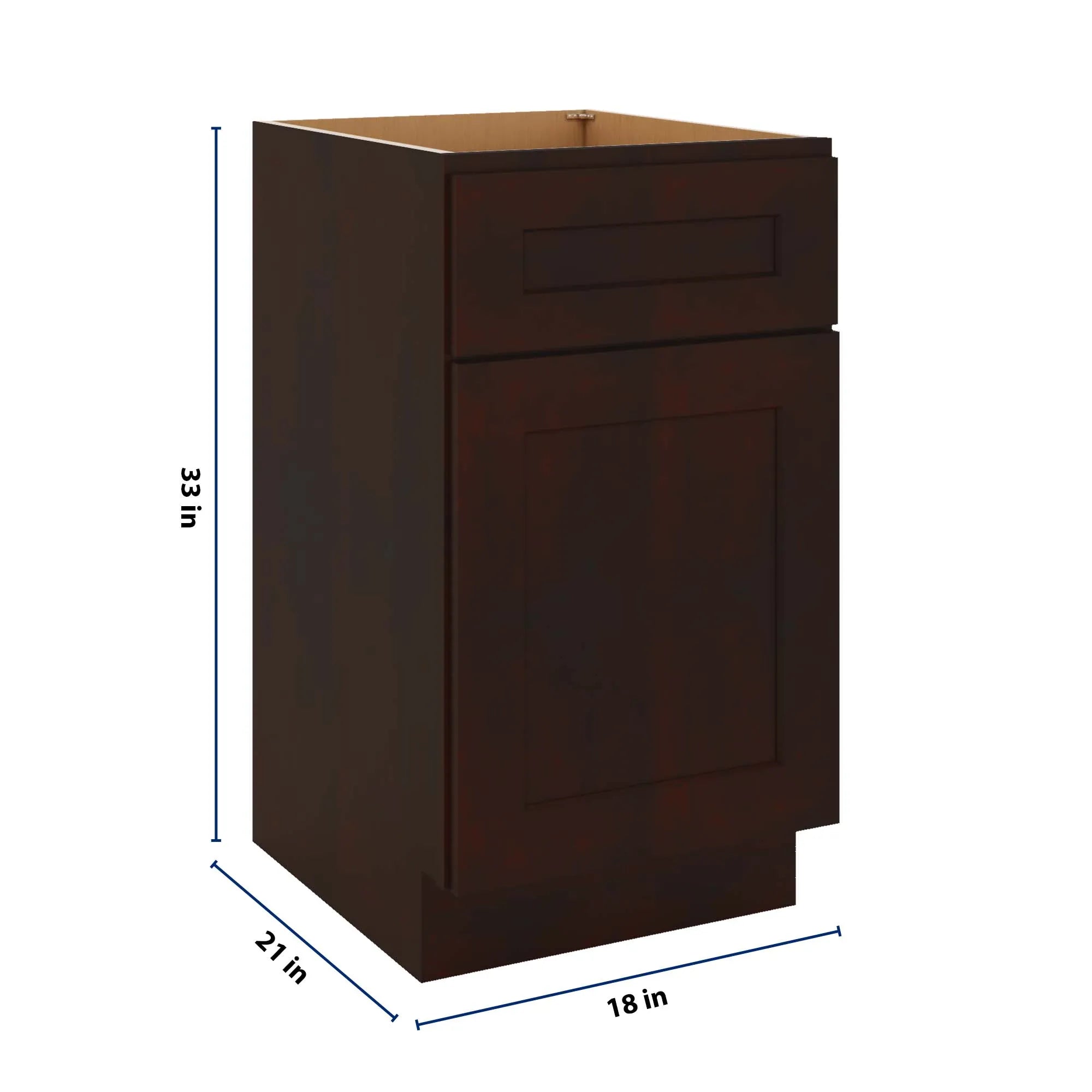 J&K Java Coffee S1 Vanity Base Door/Drawer 18" W x 33" H x 21" D