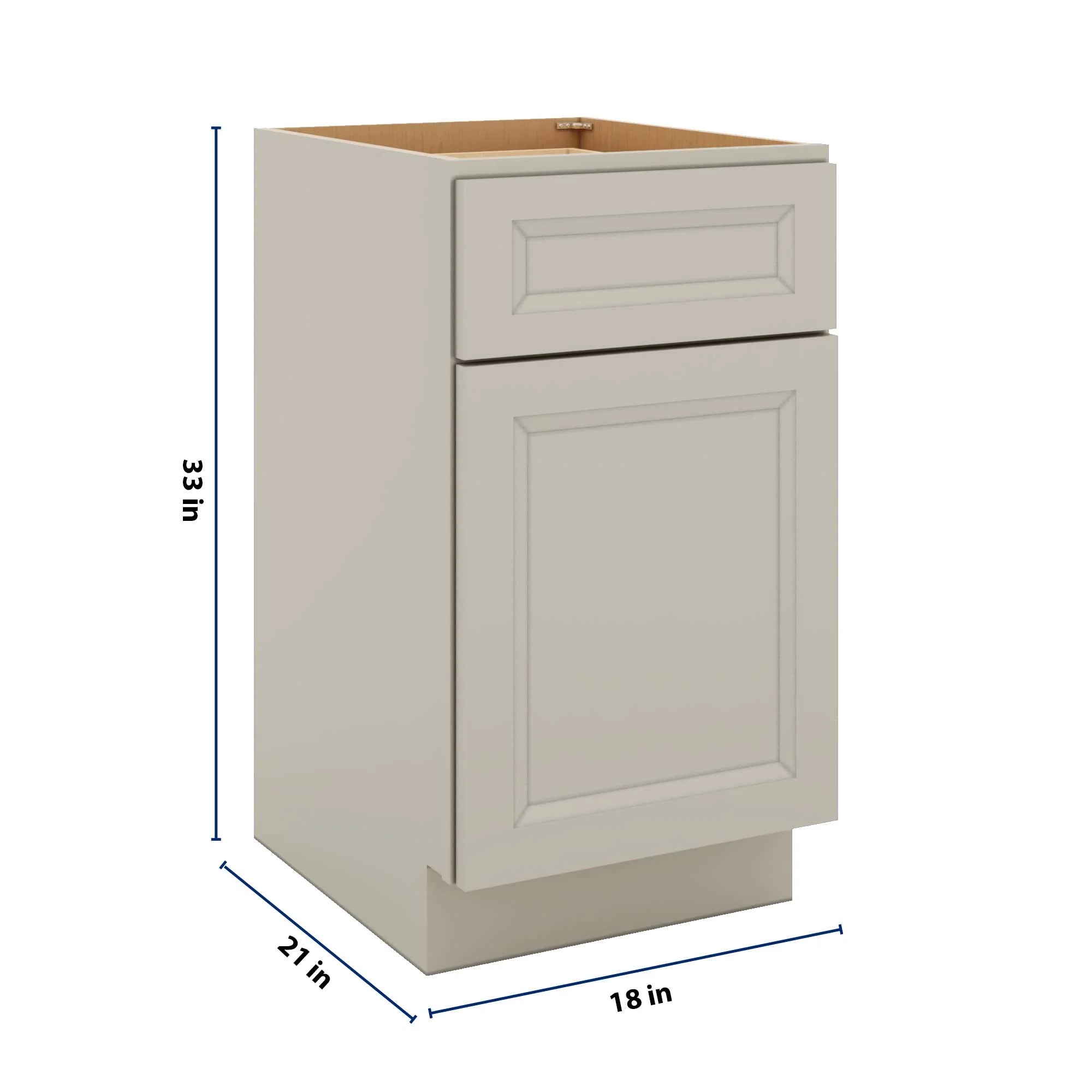 J&K Pebble B6 Vanity Base Door/Drawer 18" W x 33" H x 21" D