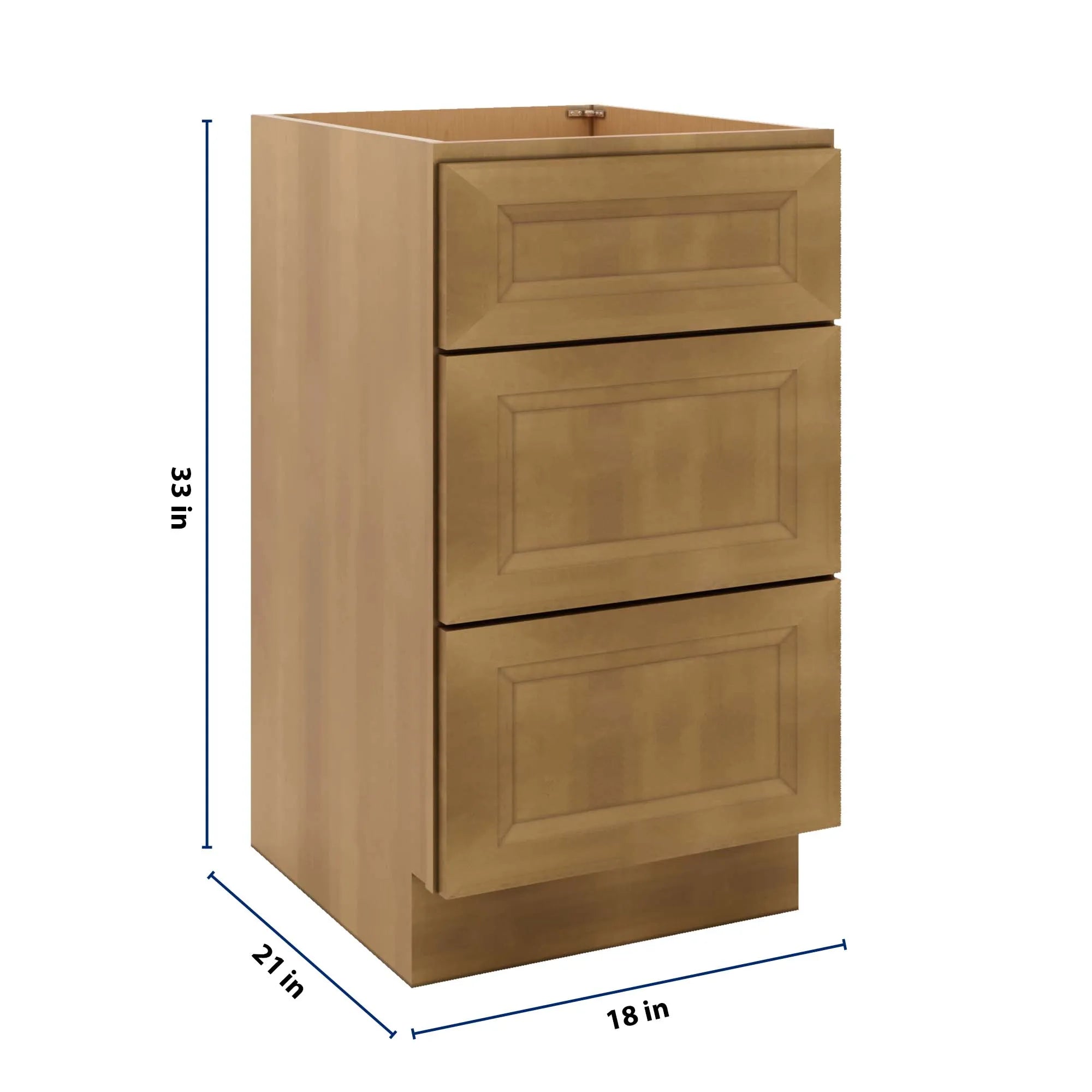 J&K Butterscotch B8 Vanity 3 Drawer Base 18" W x 33" H x 21" D