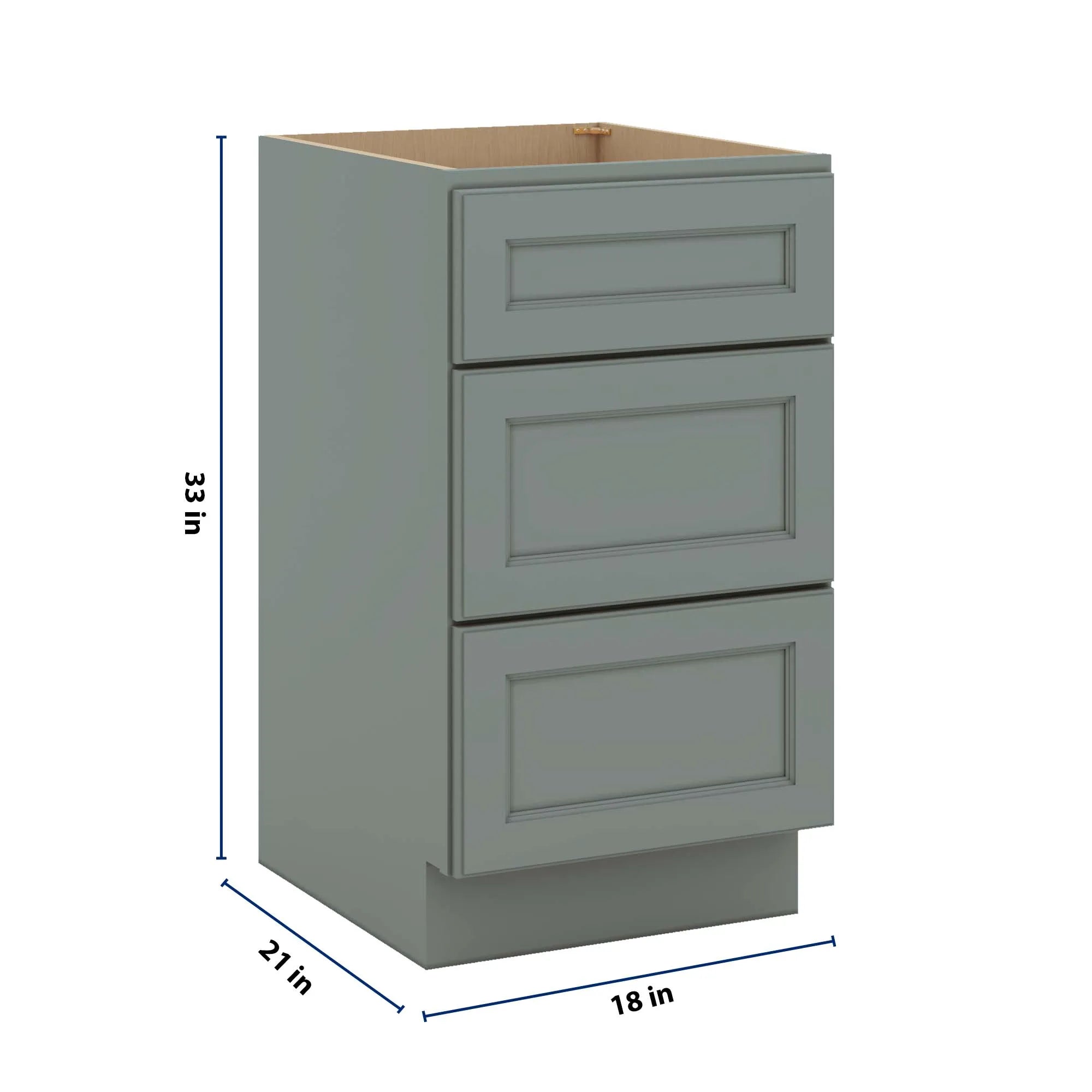 J&K Sage E3 Vanity 3 Drawer Base 18" W x 33" H x 21" D