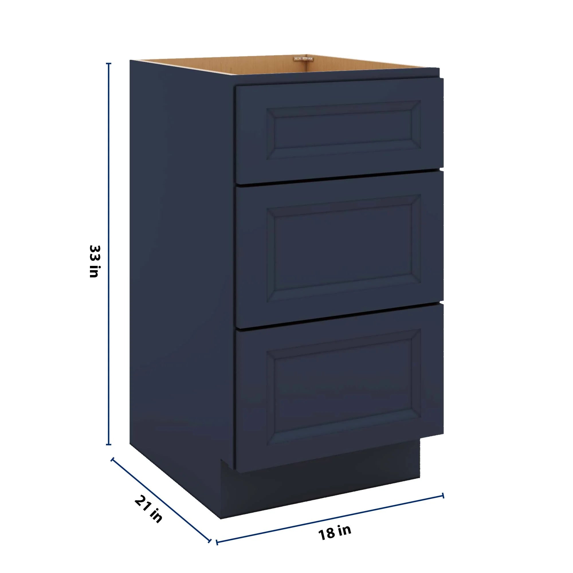 J&K Naval B7 Vanity 3 Drawer Base 18" W x 33" H x 21" D