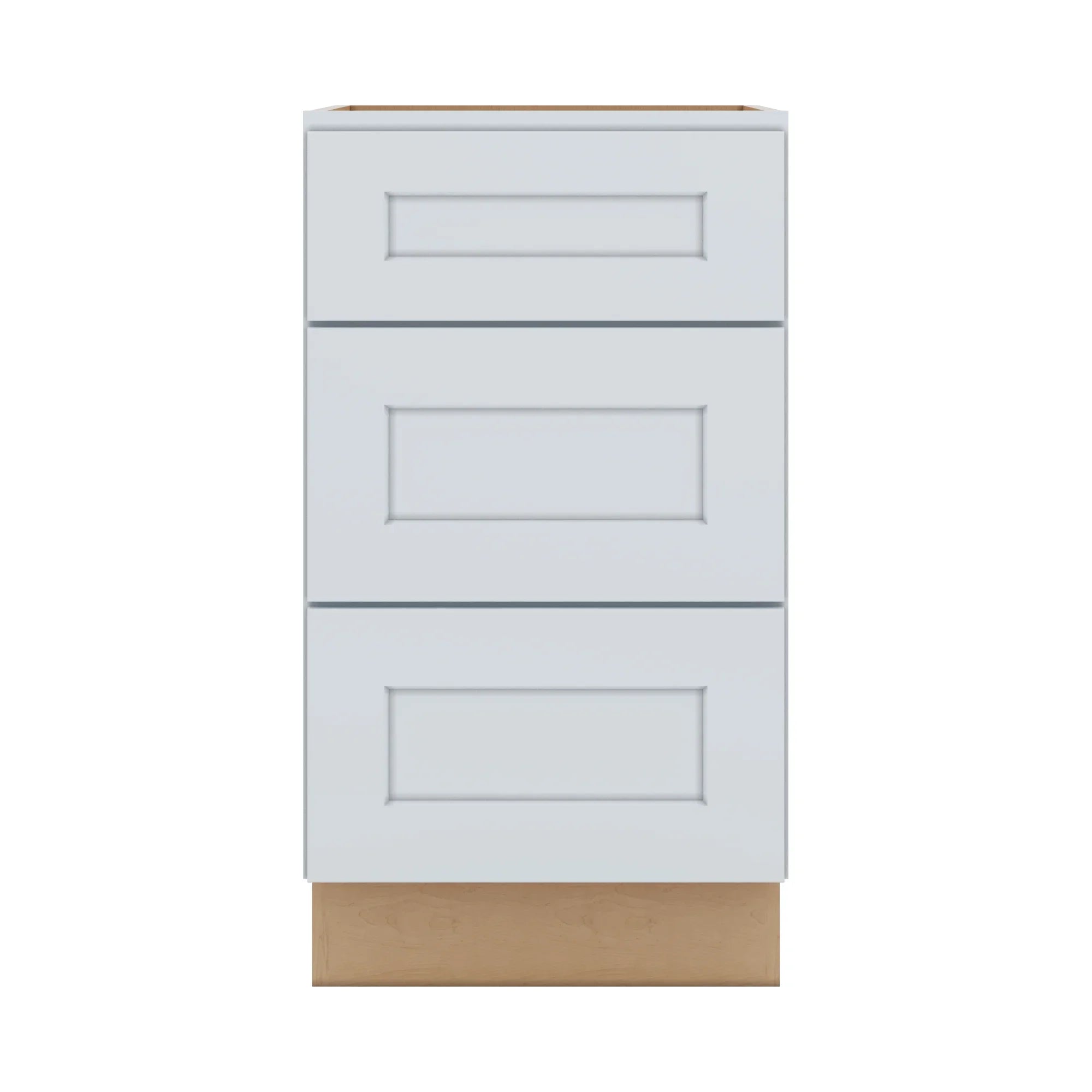 J&K White Shaker S8 Vanity 3 Drawer Base 18" W x 33" H x 21" D