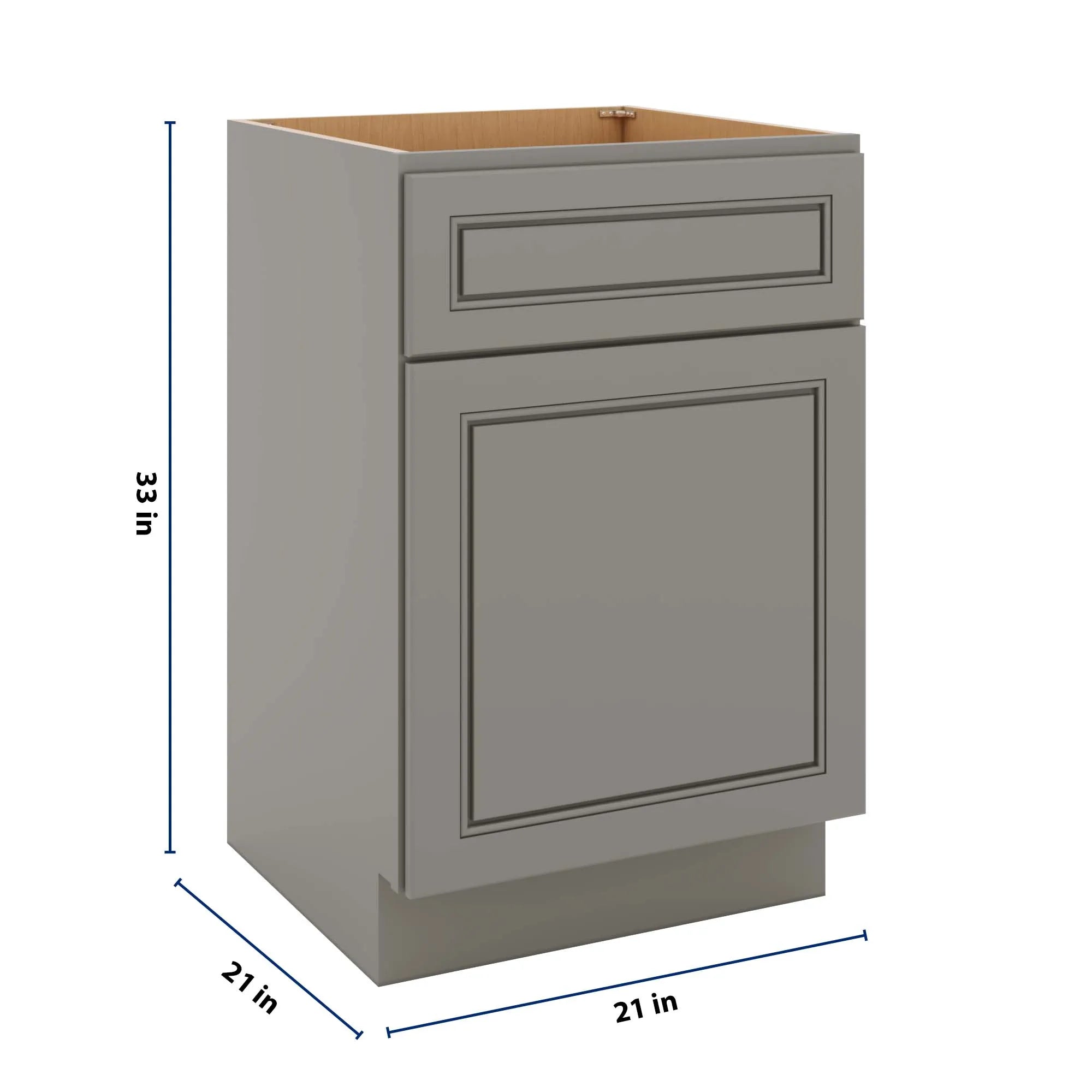 J&K Greige K3 Vanity Base Door/Drawer  21" W x 33" H x 21" D