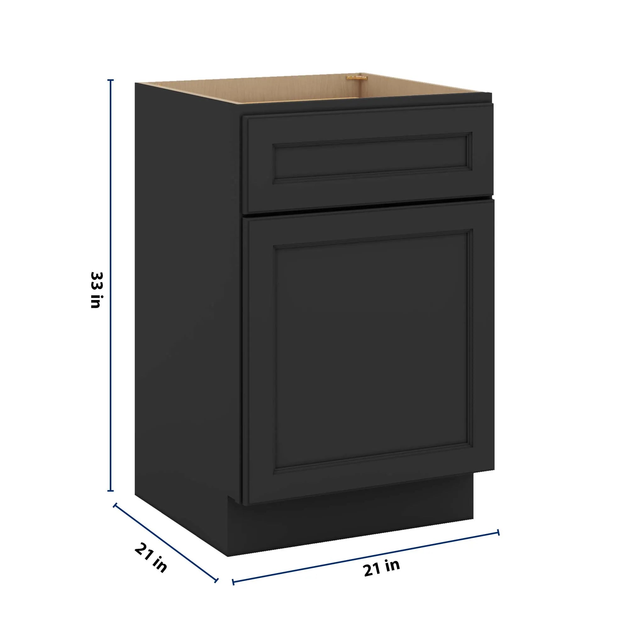 J&K Charcoal E2 Vanity Base Door/Drawer  21" W x 33" H x 21" D
