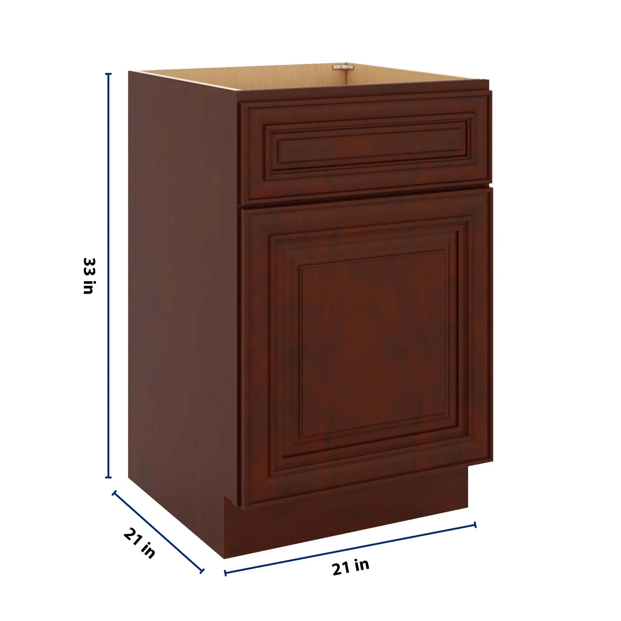 J&K Mahogany J5 Vanity Base Door/Drawer  21" W x 33" H x 21" D