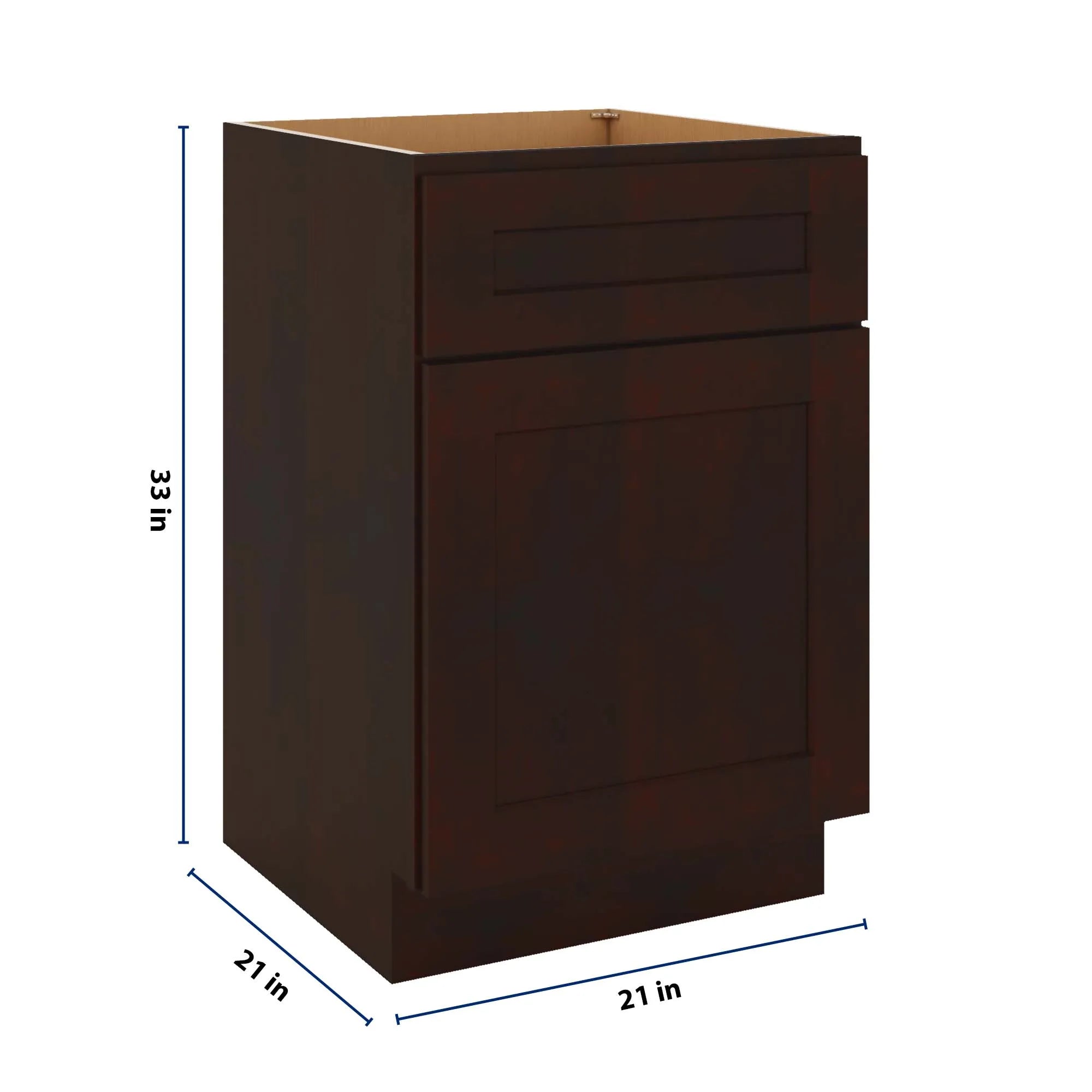 J&K Java Coffee S1 Vanity Base Door/Drawer  21" W x 33" H x 21" D