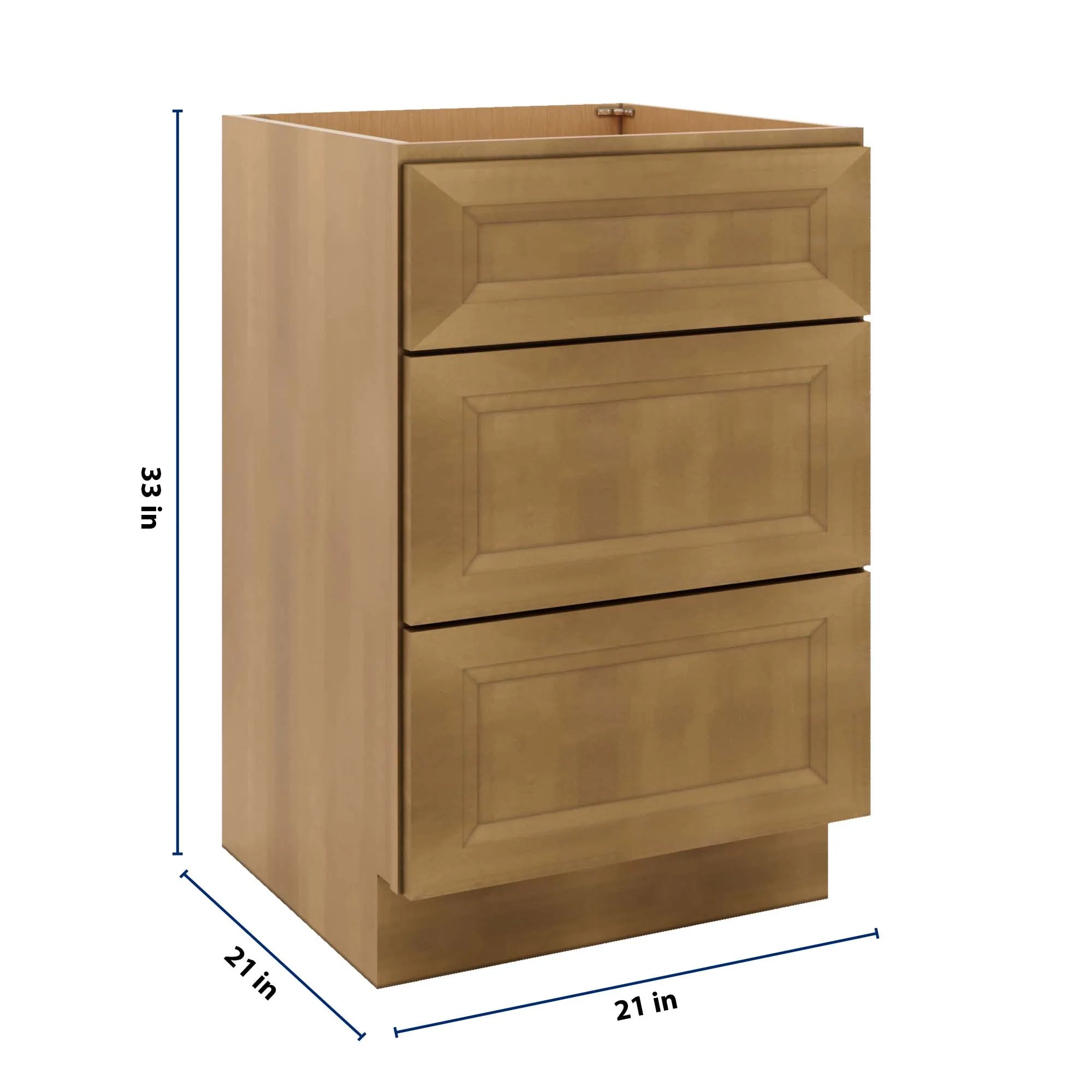 J&K Butterscotch B8 Vanity 3 Drawer Base 21" W x 33" H x 21" D