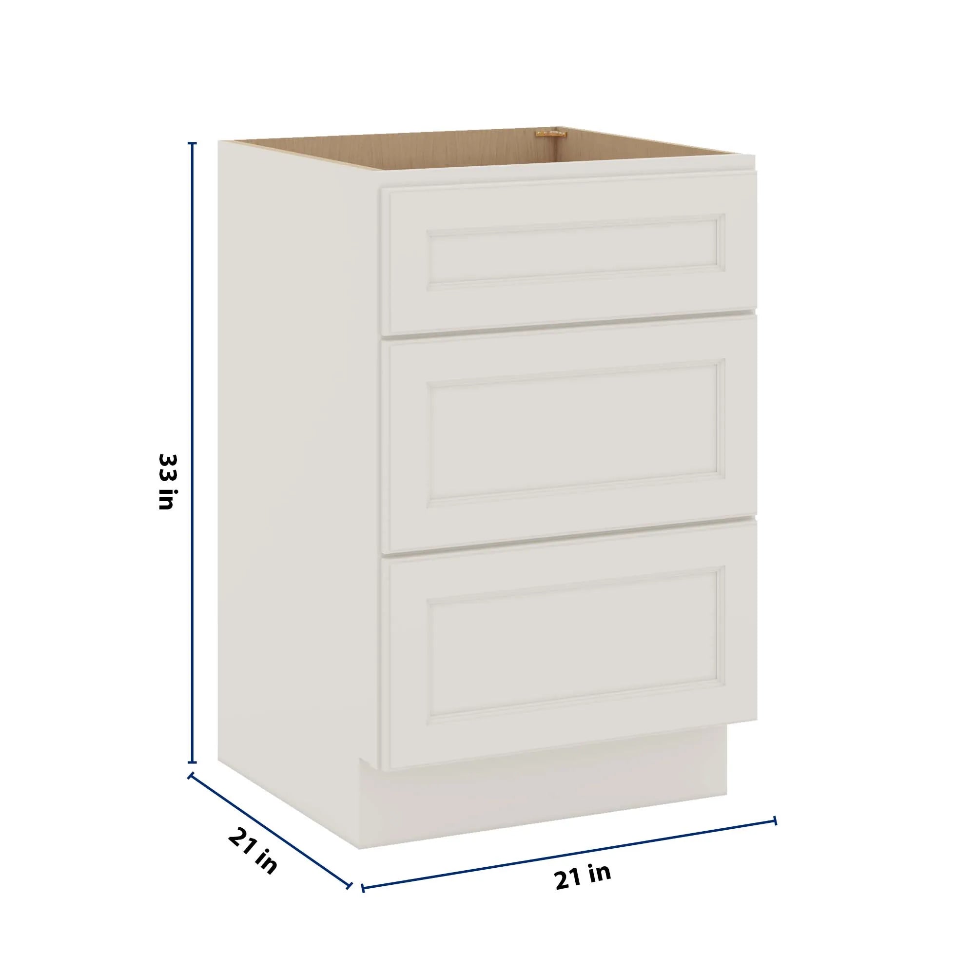 J&K Dove E1 Vanity 3 Drawer Base 21" W x 33" H x 21" D