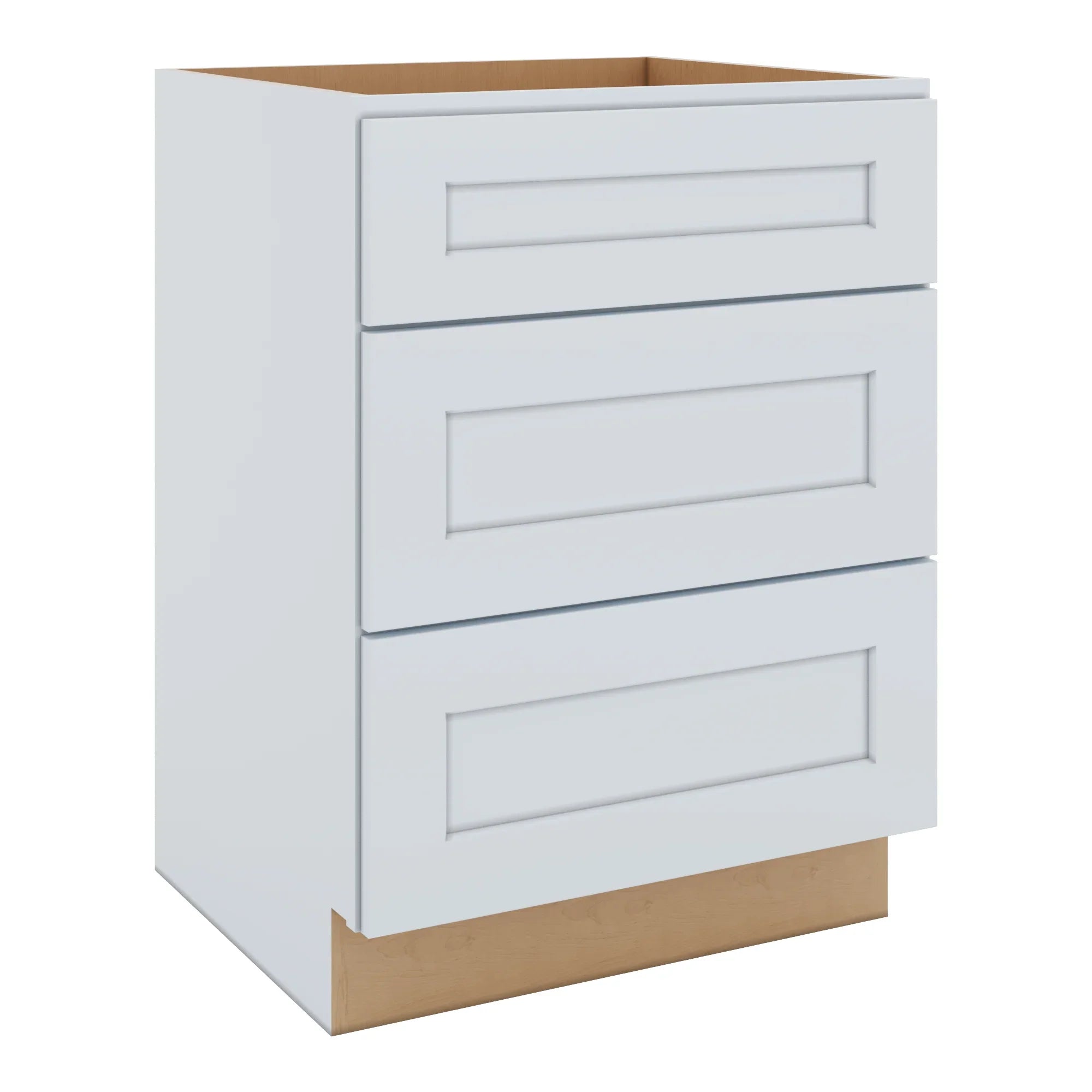 J&K White Shaker S8 Vanity 3 Drawer Base 24" W x 33" H x 21" D