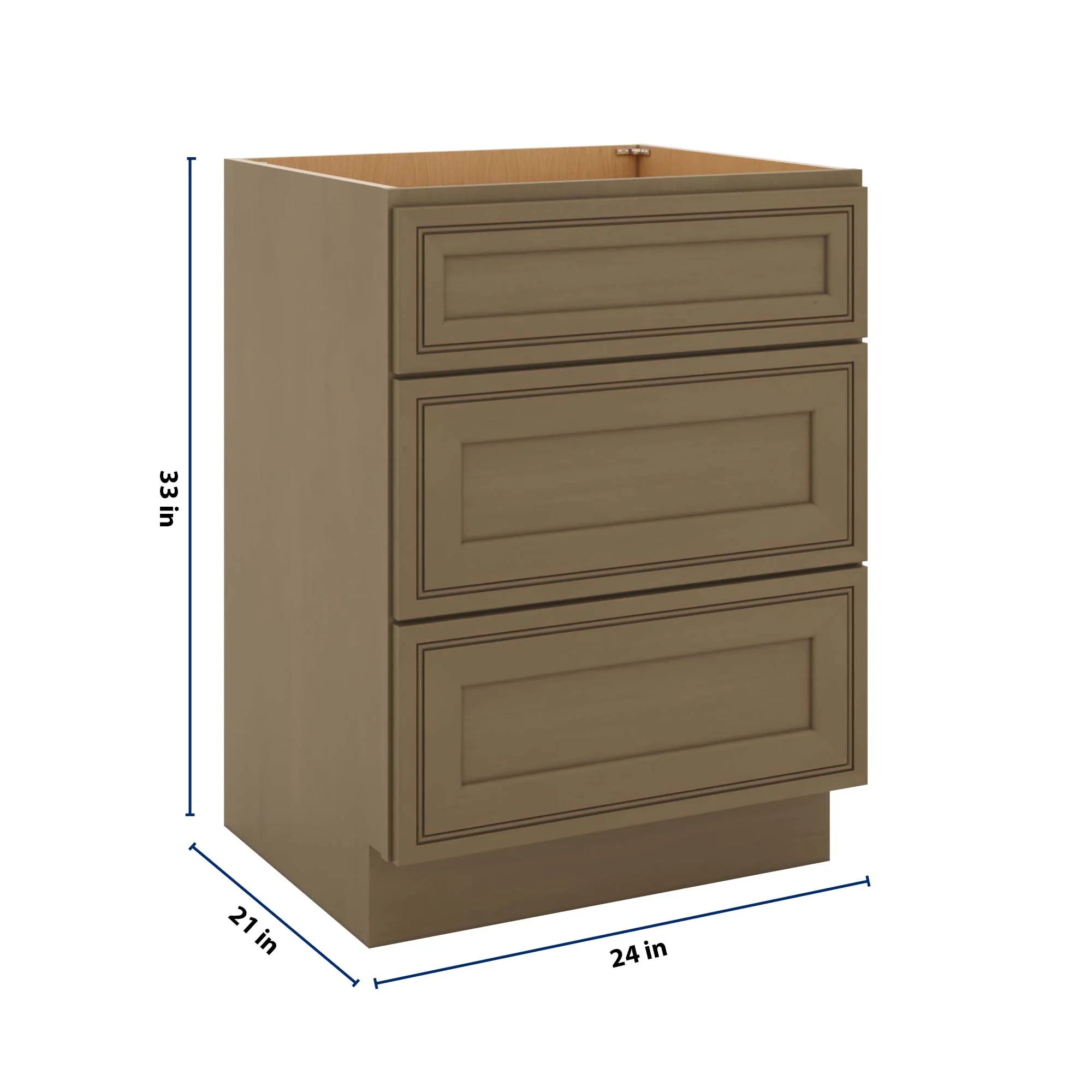J&K Hazel H8 Vanity 3 Drawer Base 24" W x 33" H x 21" D
