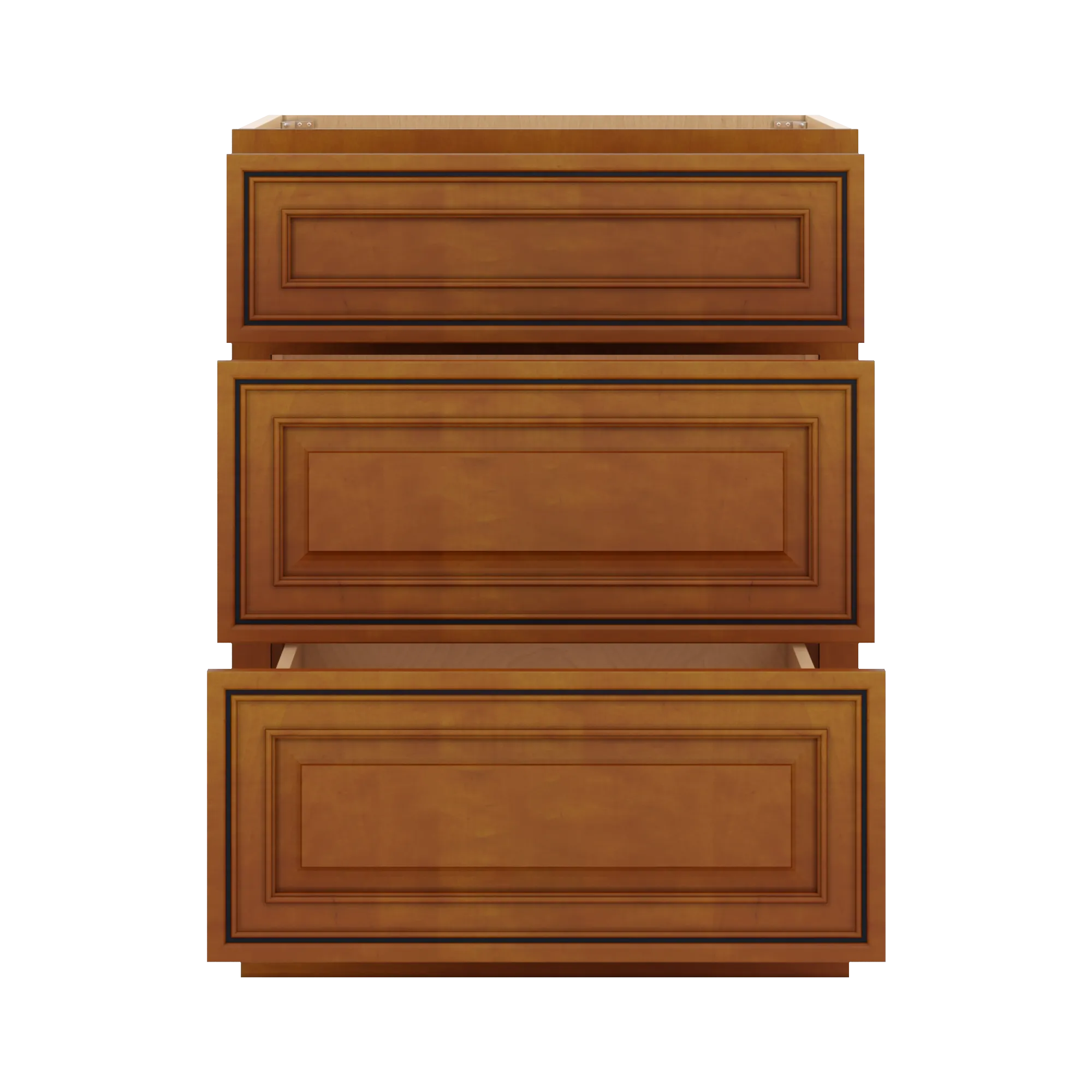 j k mocha glazed k10 vanity 3 drawer base 24 w x 33 h x 21 d