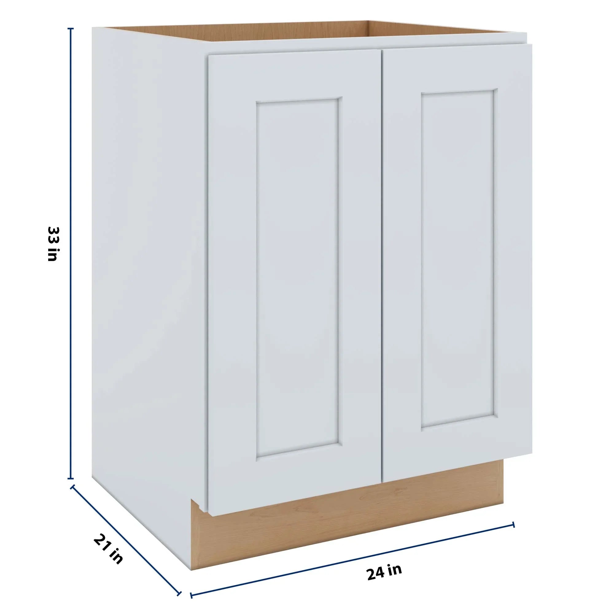J&K White Shaker S8 Vanity Base FHD  24" W x 33" H x 21" D