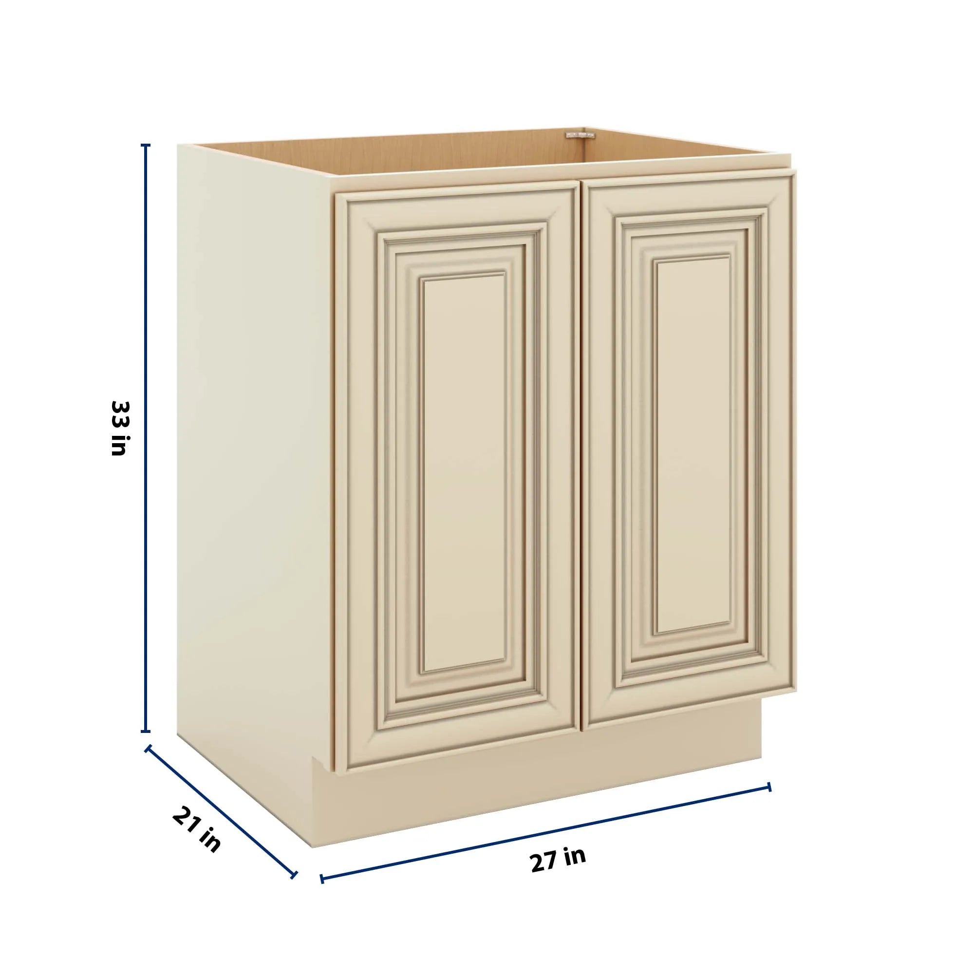 J&K Creme Glazed A7 Vanity Base FHD  27" W x 33" H x 21" D