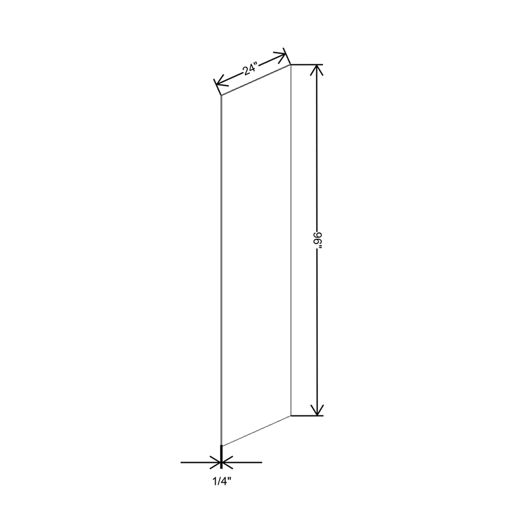 Cubitac Prestige Dover Latte 23 1/4"W X 1/4" D X 96"H Tall Finished Skin