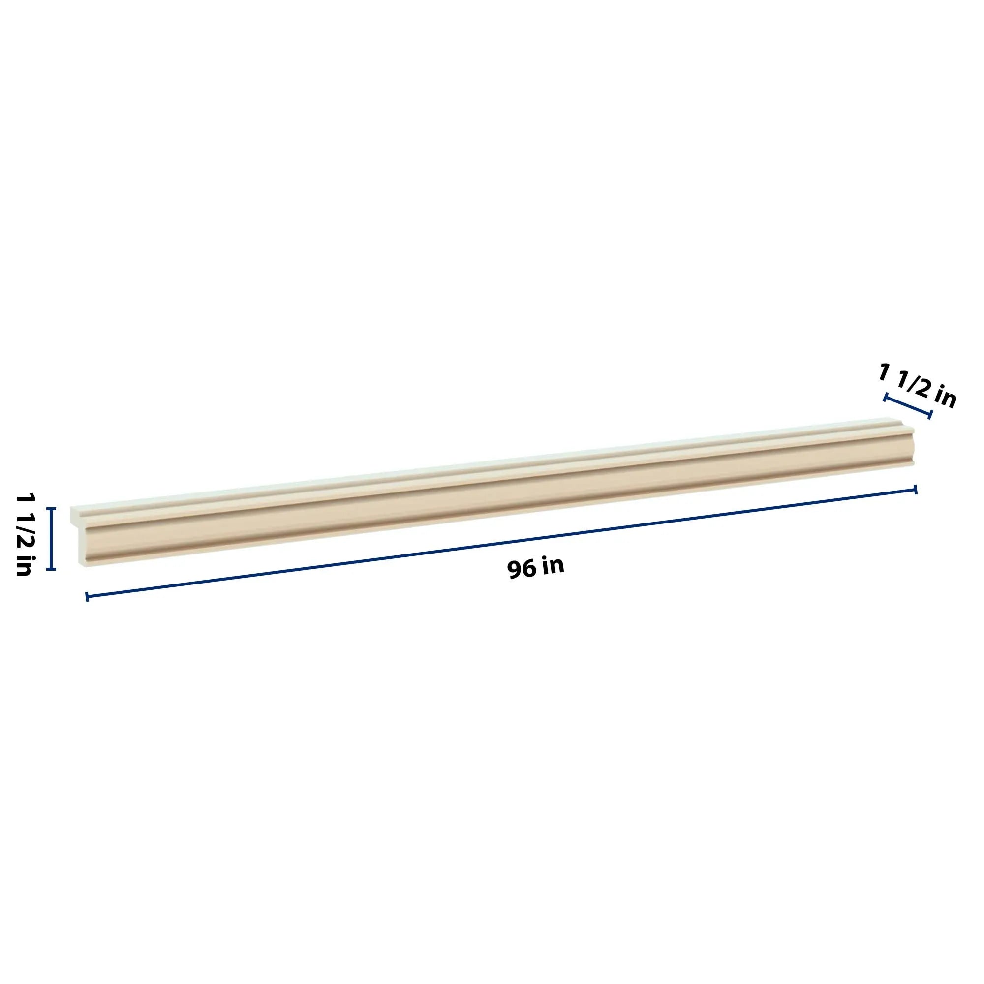 J&K Creme Glazed A7 96" W Traditional Light Rail Molding