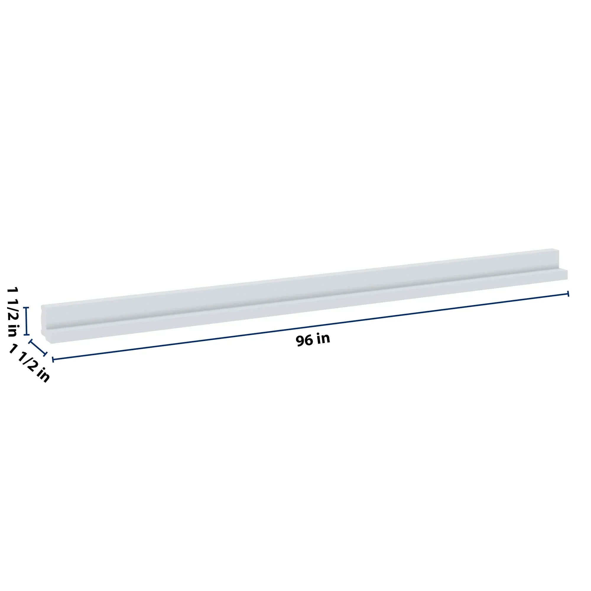 J&K White Shaker S8 96" W Traditional Light Rail Molding