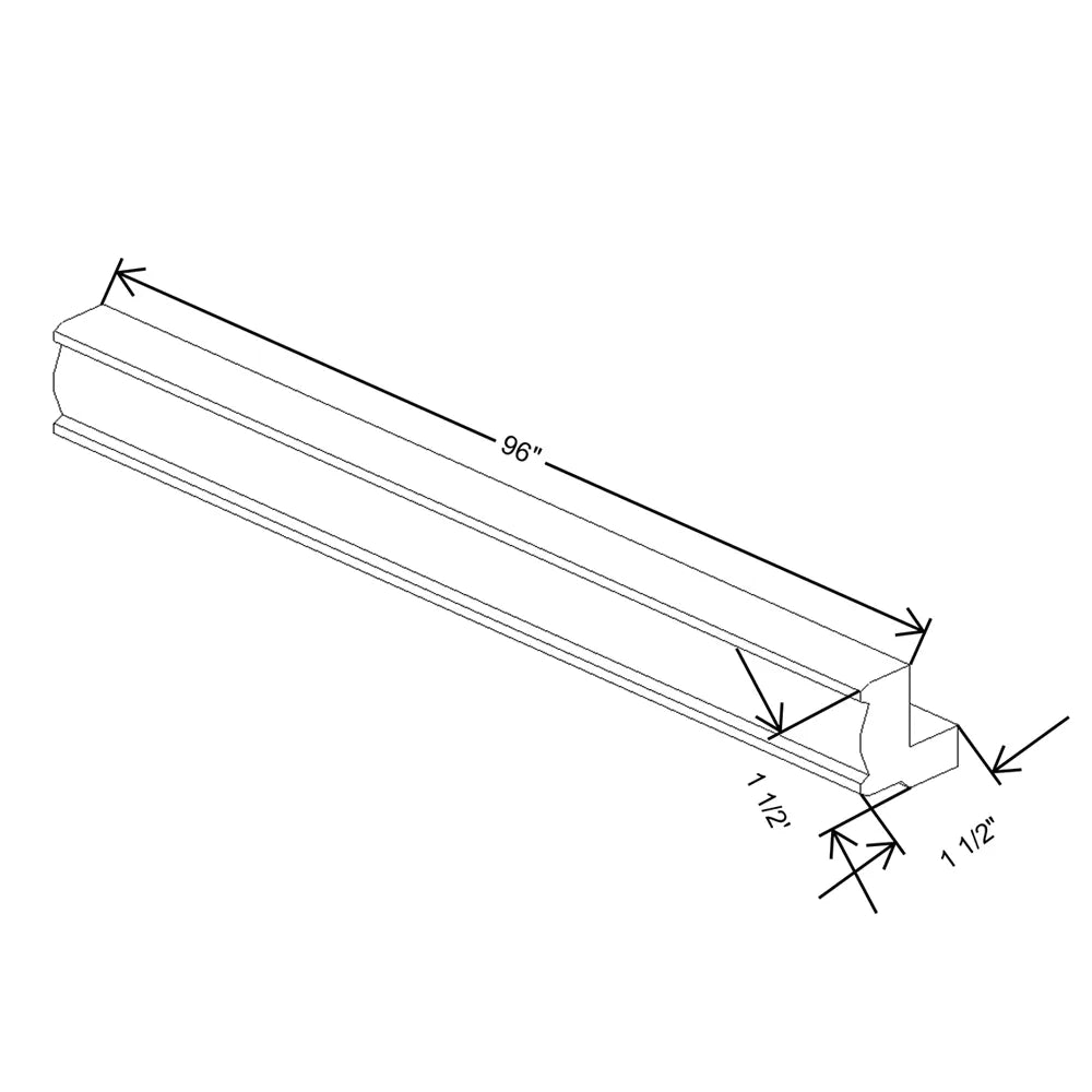 J&K Castle Grey S5 96" W Traditional Light Rail Molding