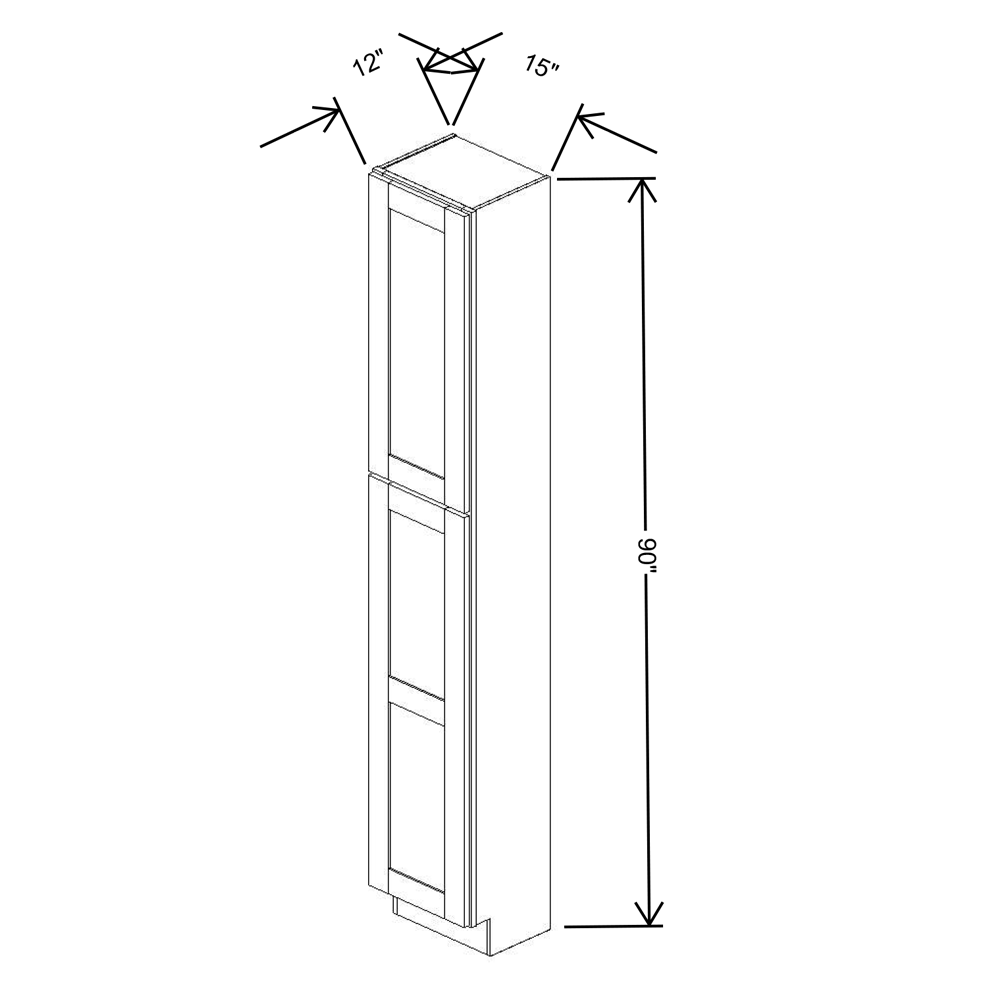 Fabuwood Allure Onyx Frost  15"W X 90"H X 12"D Tall Pantry